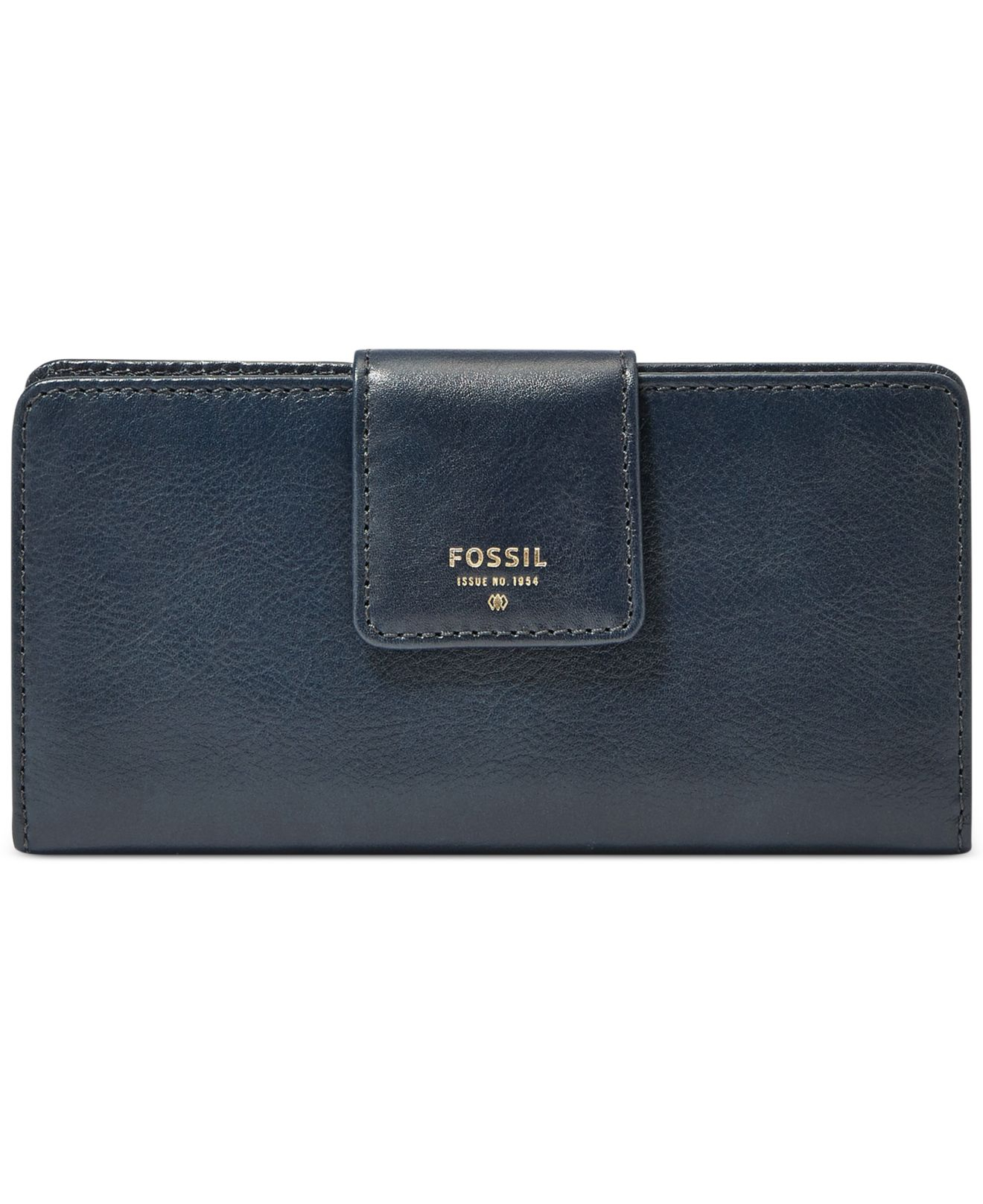 Fossil Sydney Leather Tab Clutch Wallet in Blue | Lyst