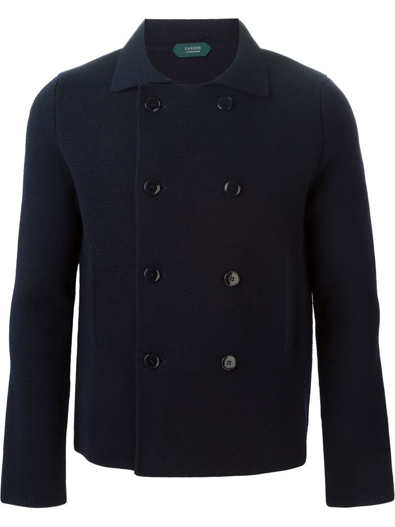 Zanone Double Breasted Cardigan in Blue for Men Lyst