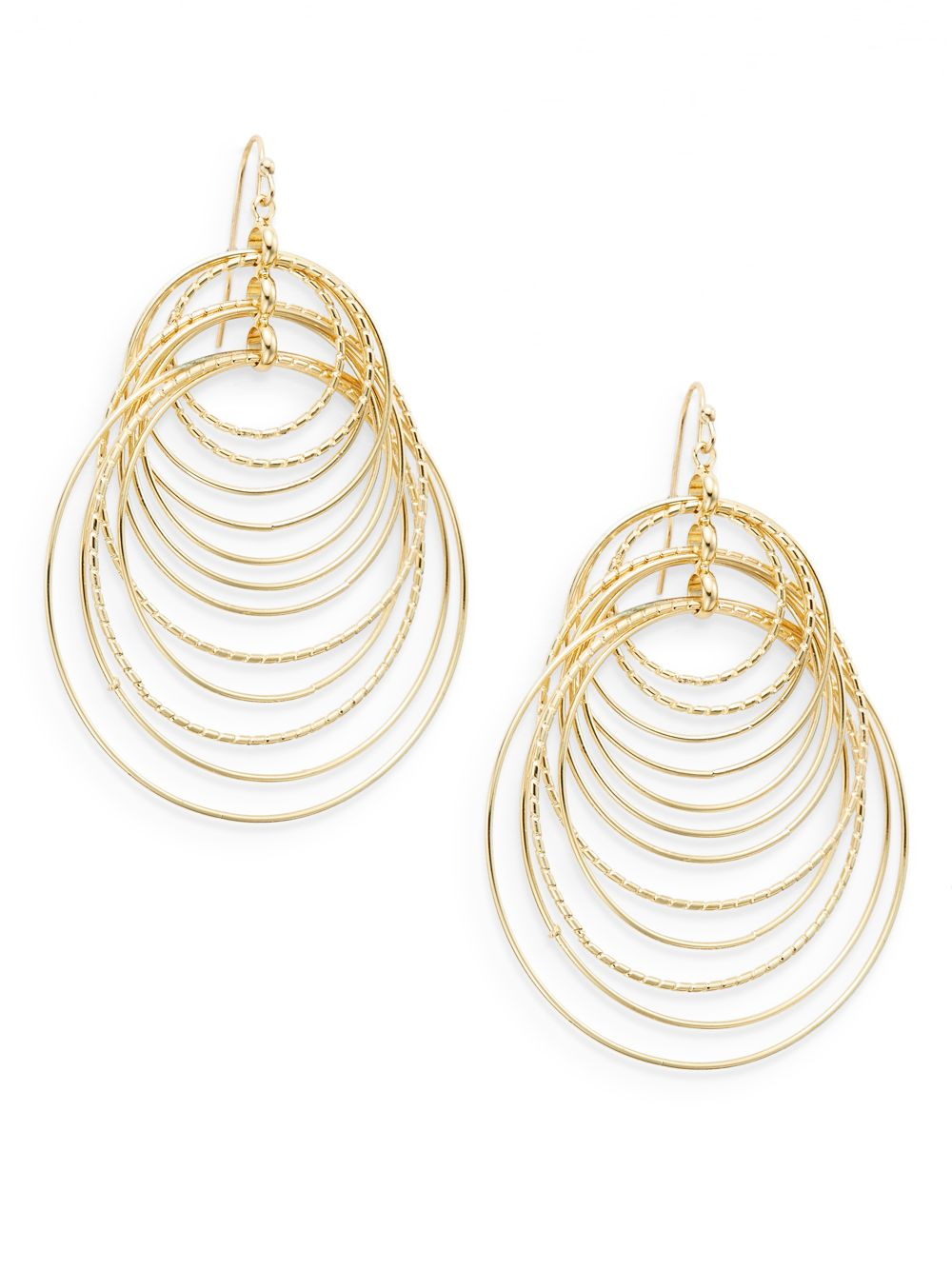 Lyst Punch Multi Hoop Drop Earrings In Metallic Gallery