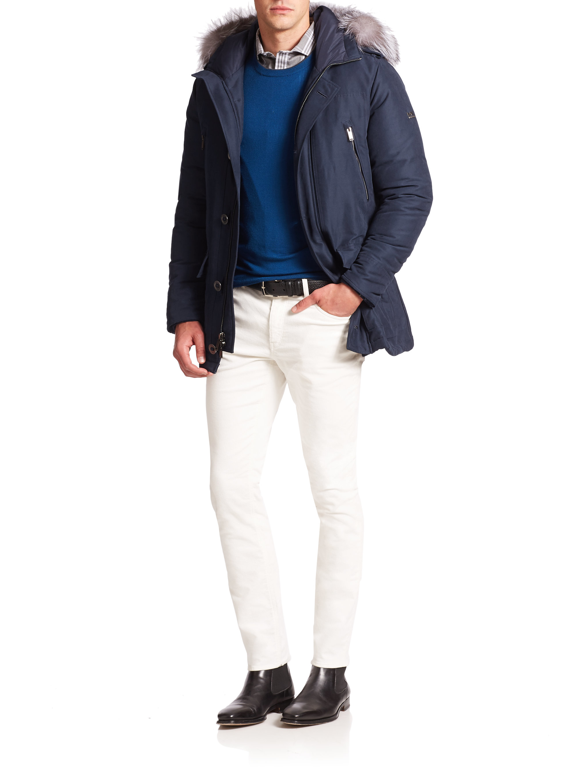 michael kors parka blue