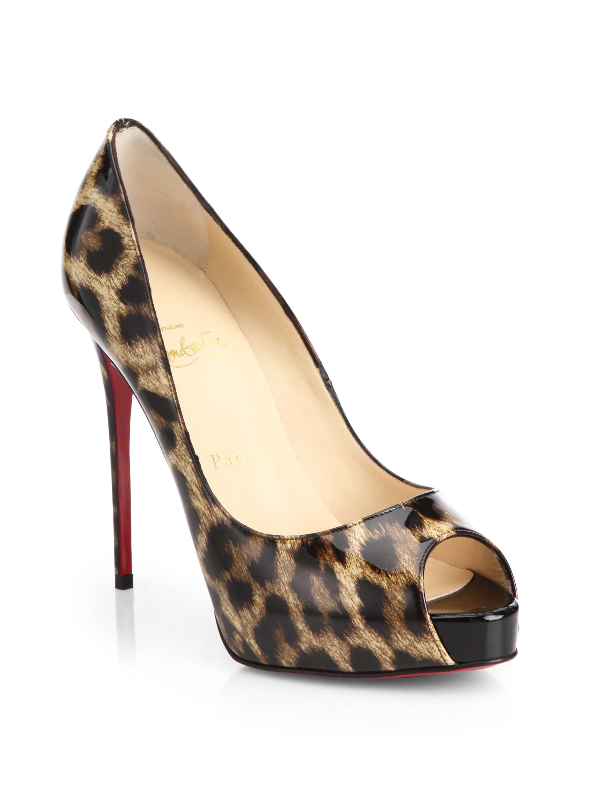Christian Louboutin Leather Very Prive Leopard-Print Pumps - Lyst