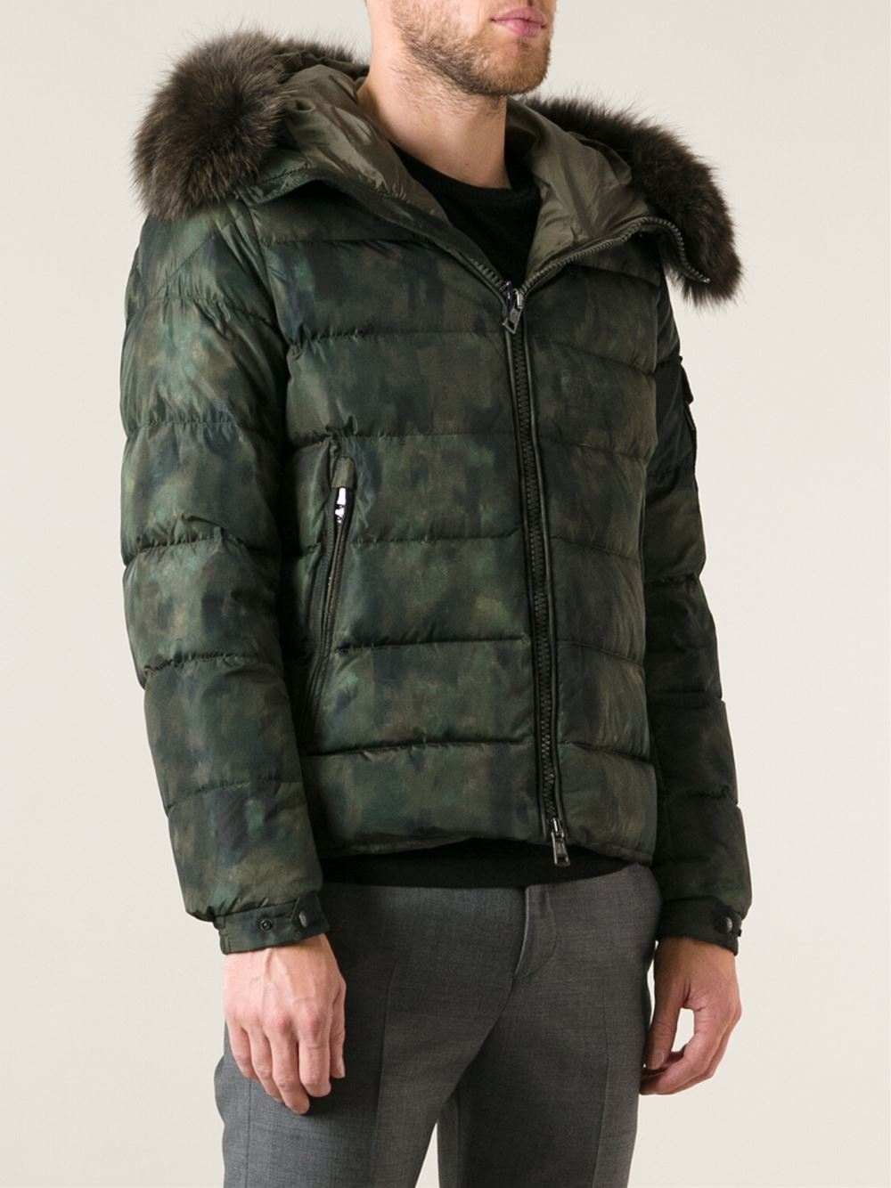 Moncler Byron Camouflage Padded Jacket in Green for Men | Lyst