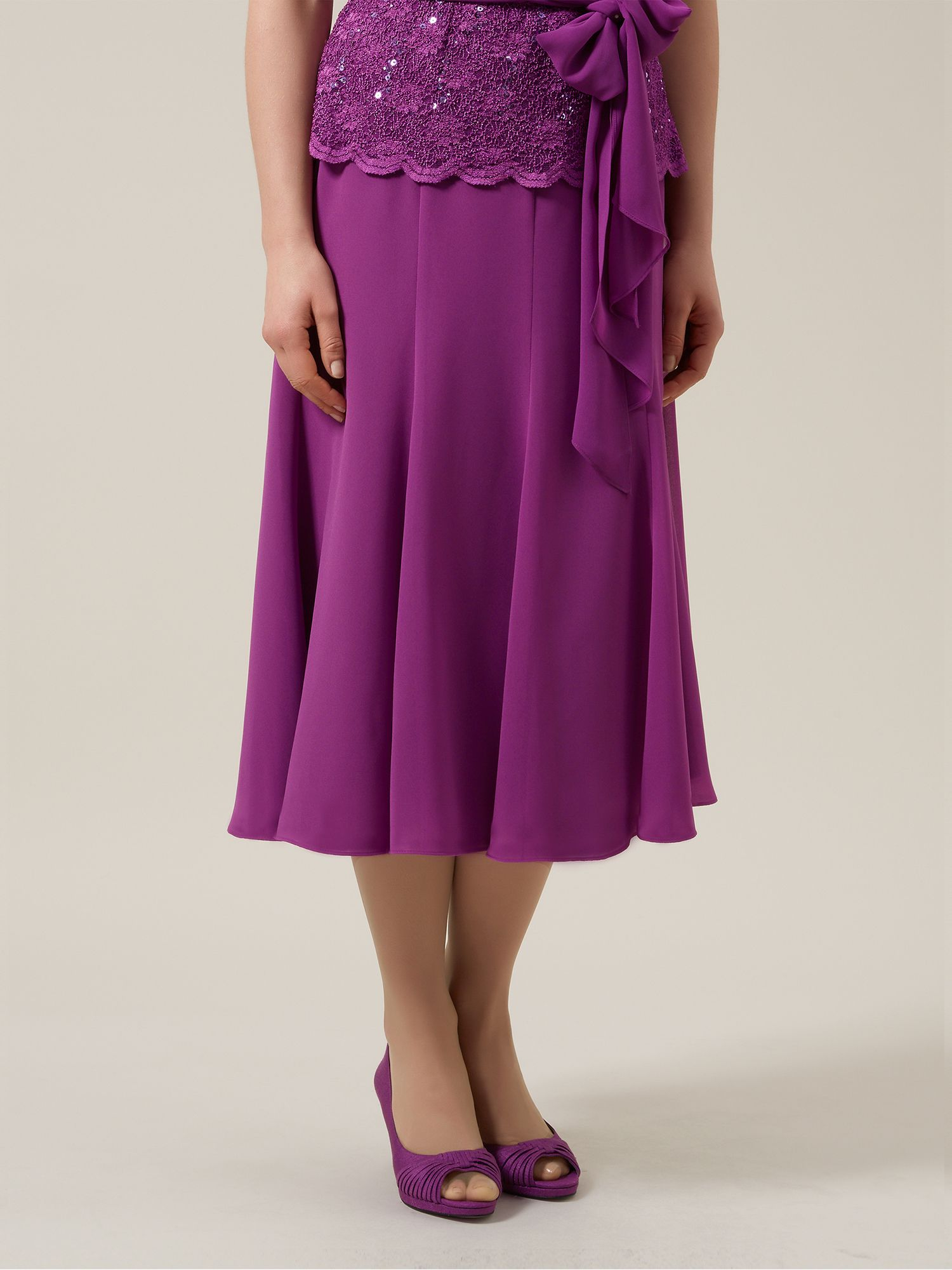 Jacques vert Chiffon Godet Skirt in Purple Lyst
