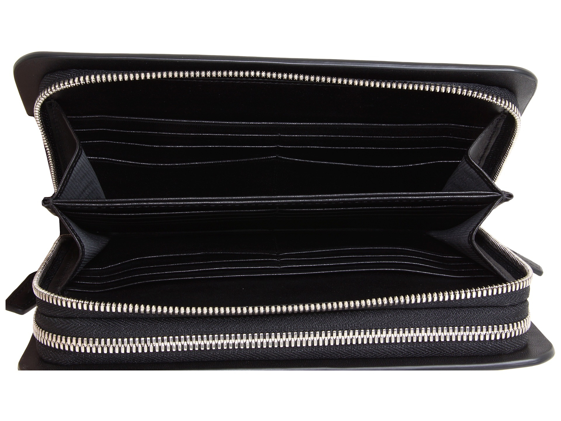 Tumi Bedford Executive Double Zip Around Leather Clutch in Black - Lyst
