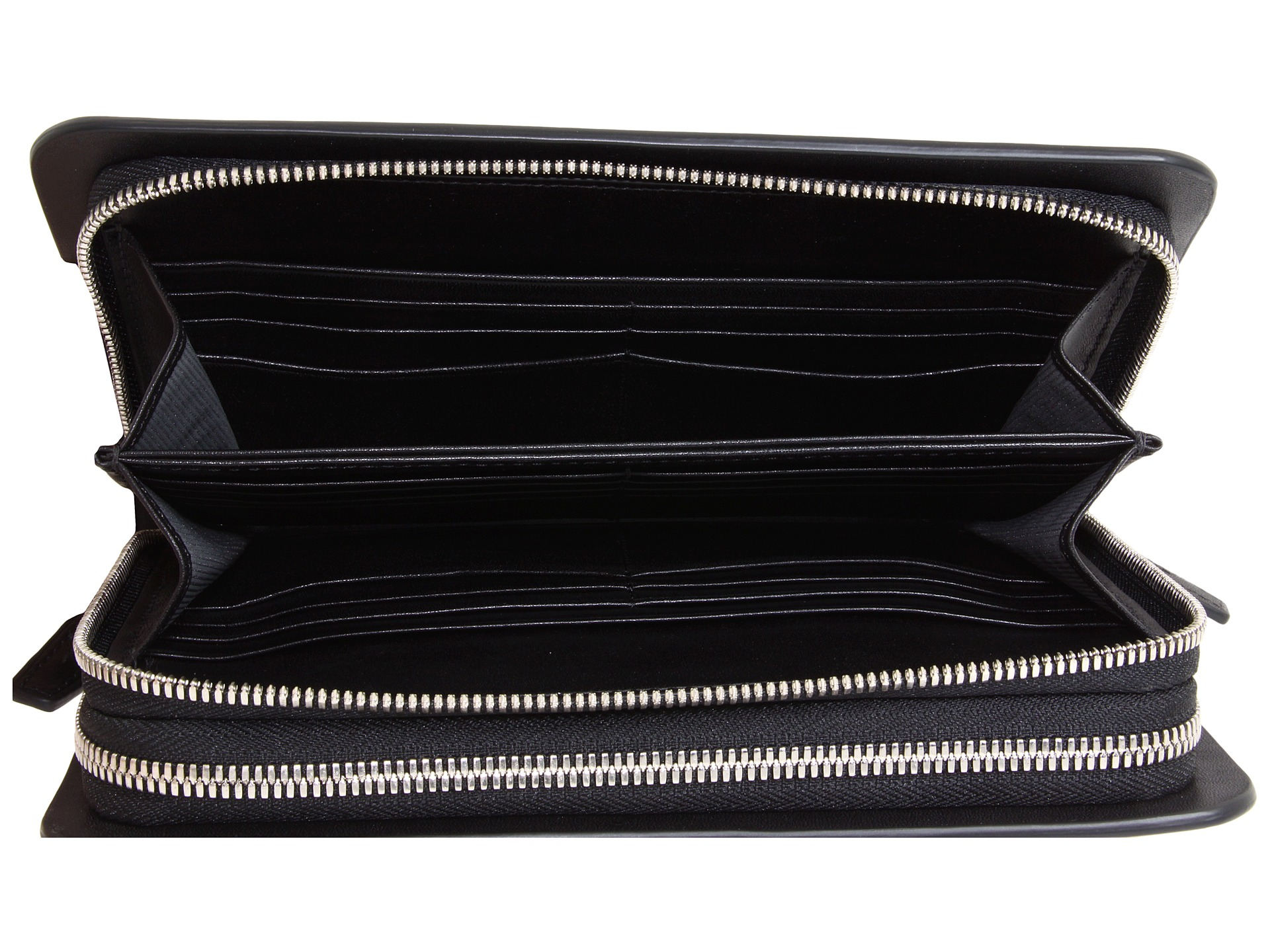 Tumi Alpha Leather Double Zip Clutch Bag Black IUCN Water