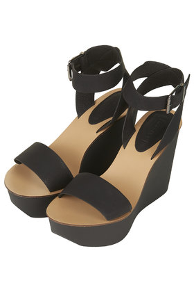 topshop black wedges