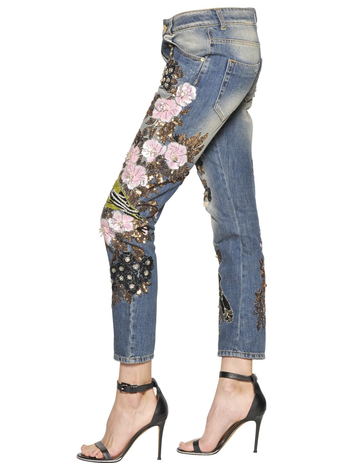 Lyst Amen Couture Embellished Cotton Denim Jeans in Blue