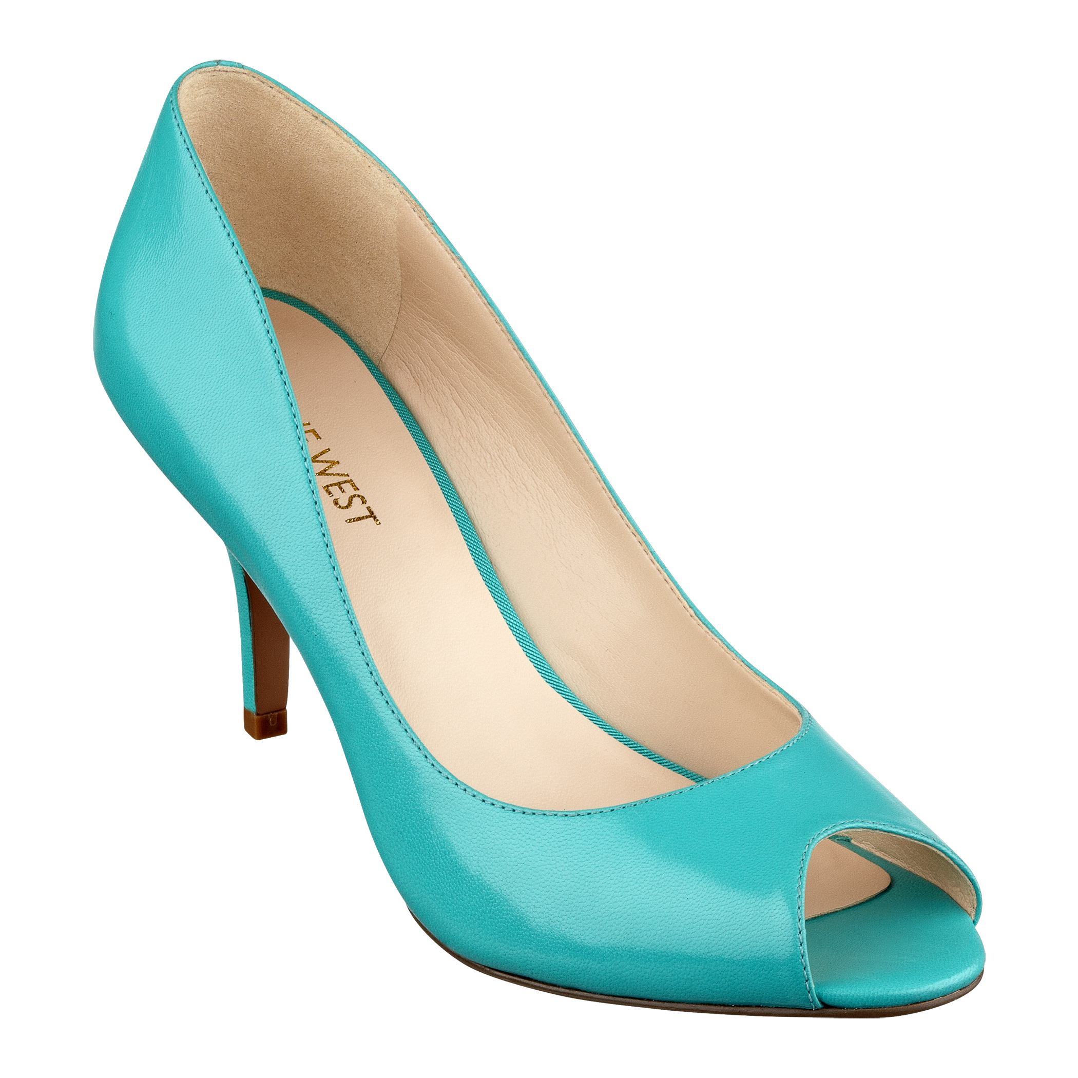 Nine West Orissa Peep Toe Pump in Blue (TURQUOISE LEATHER) | Lyst