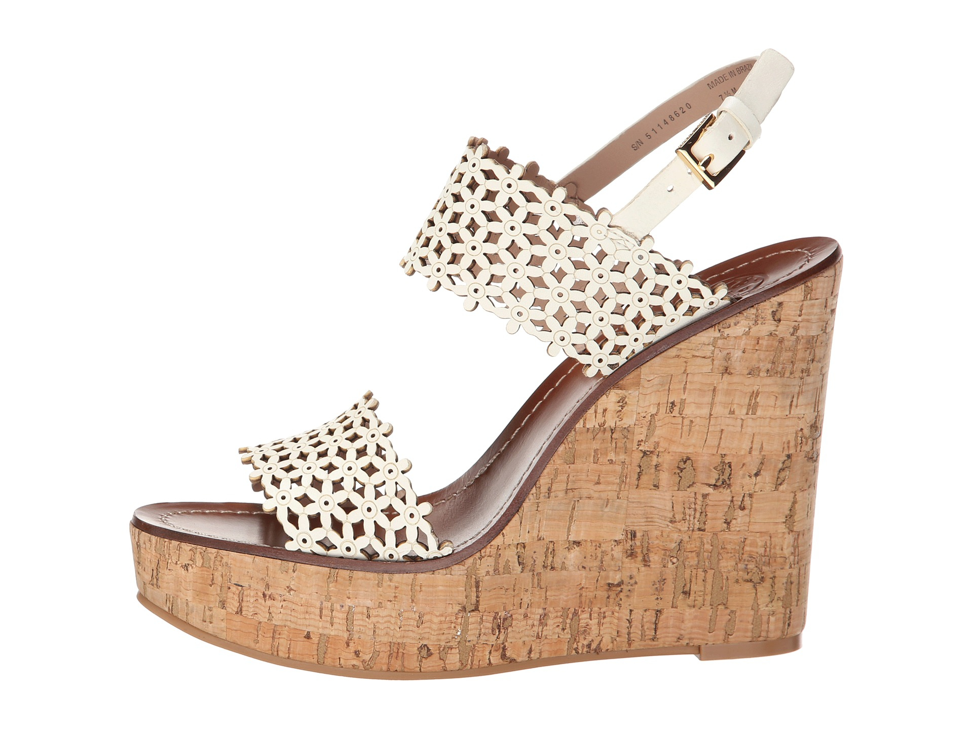 Tory Burch Daisy Wedge Sandals in Ivory 