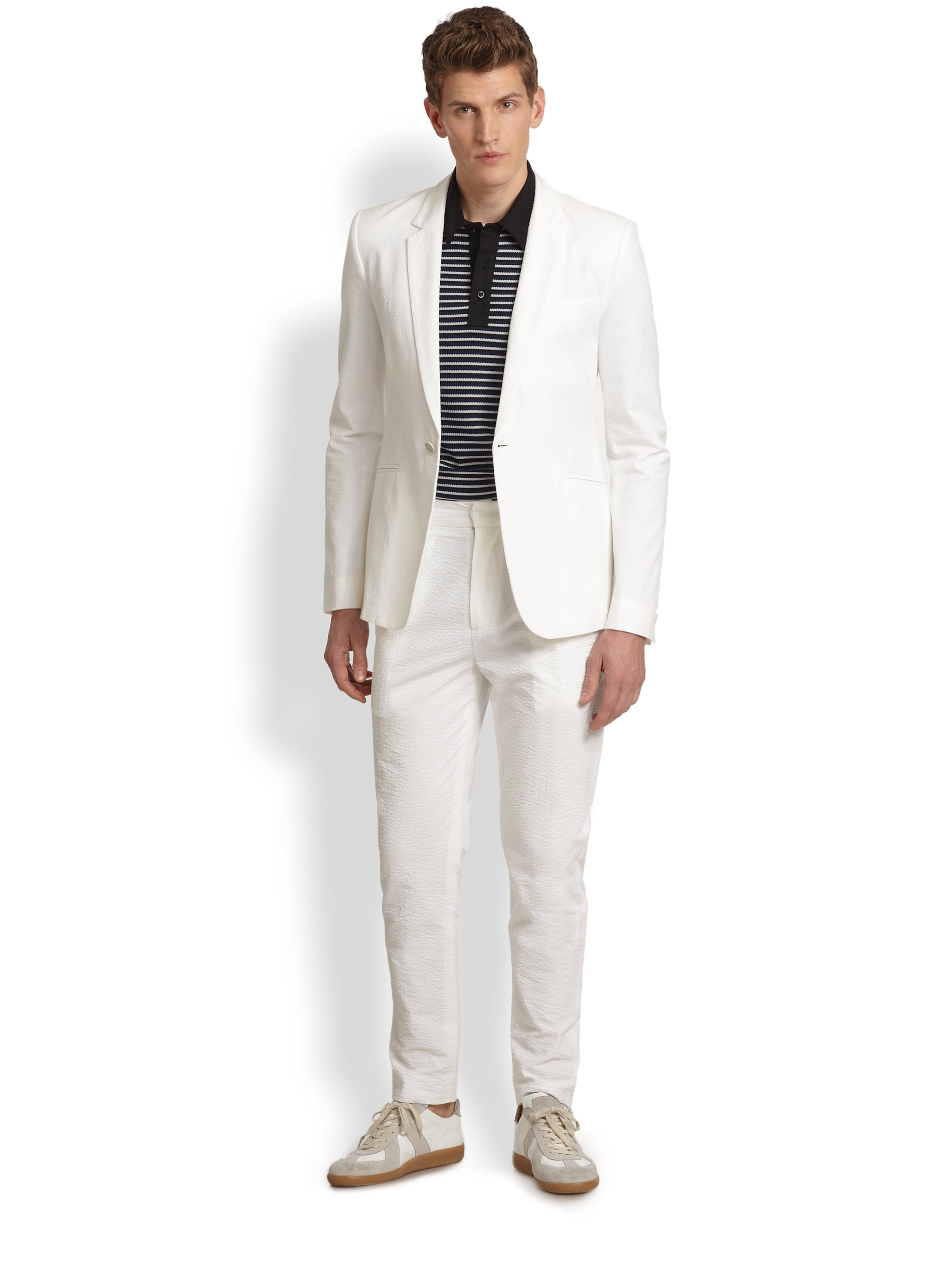 Lyst - Richard chai Seersucker Blazer in White for Men