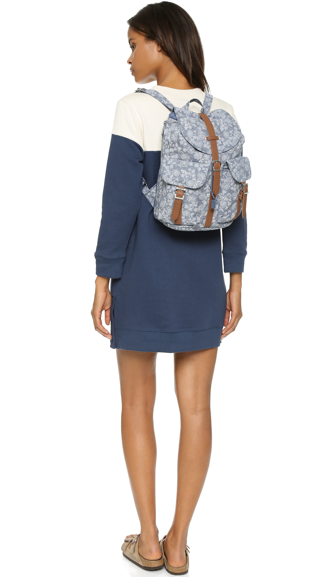 dawson backpack in floral chambray