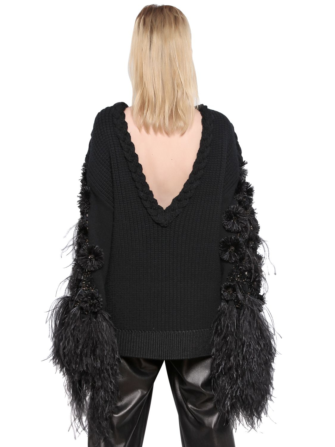 ostrich feather cardigan