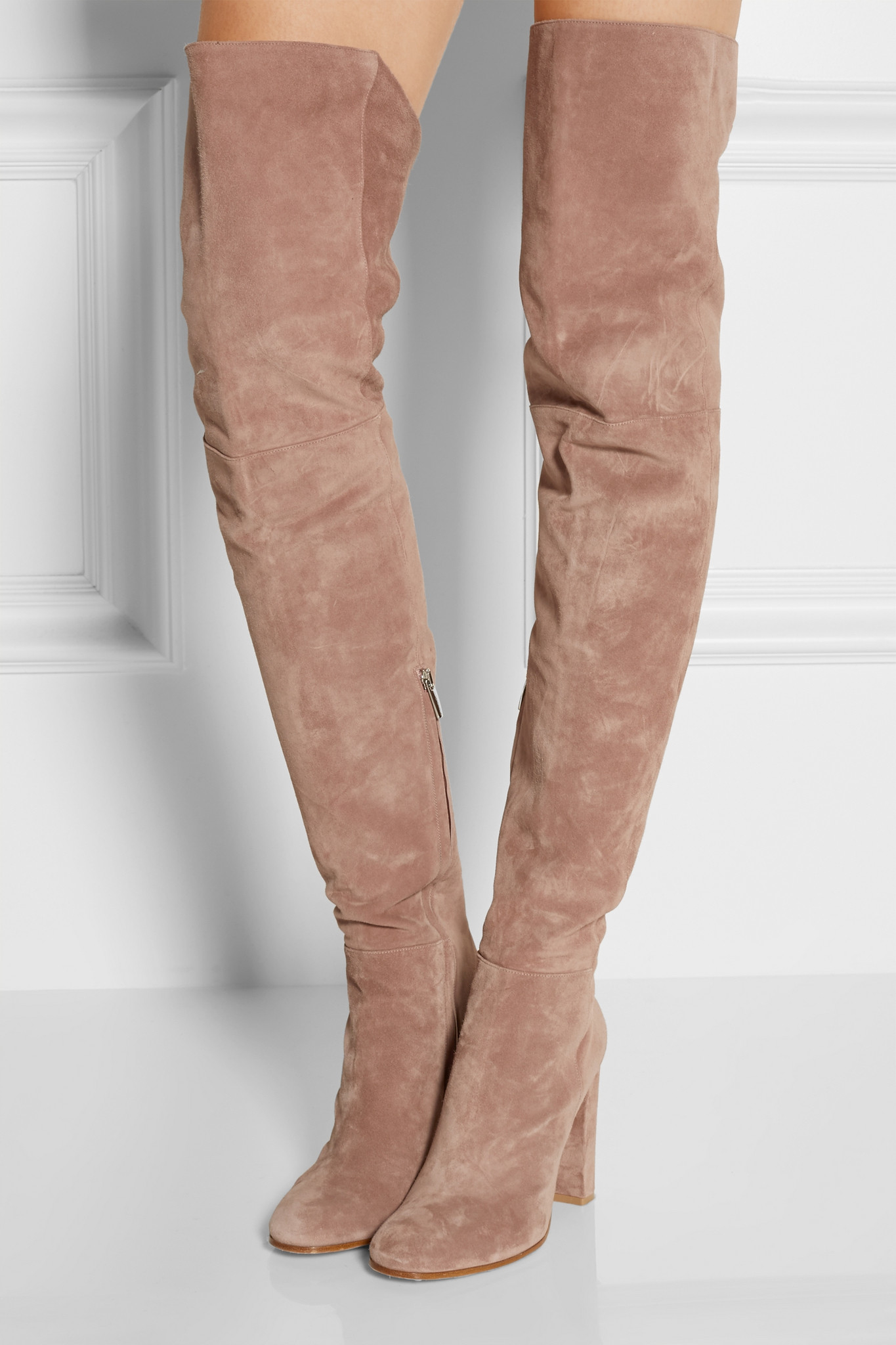 gianvito rossi suede knee boots