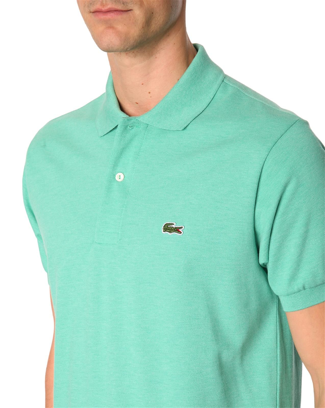 Lacoste L1212 Short Sleeve Heather Mint Green Polo in Green for Men