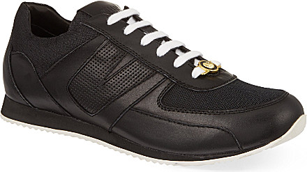 plain black running shoes