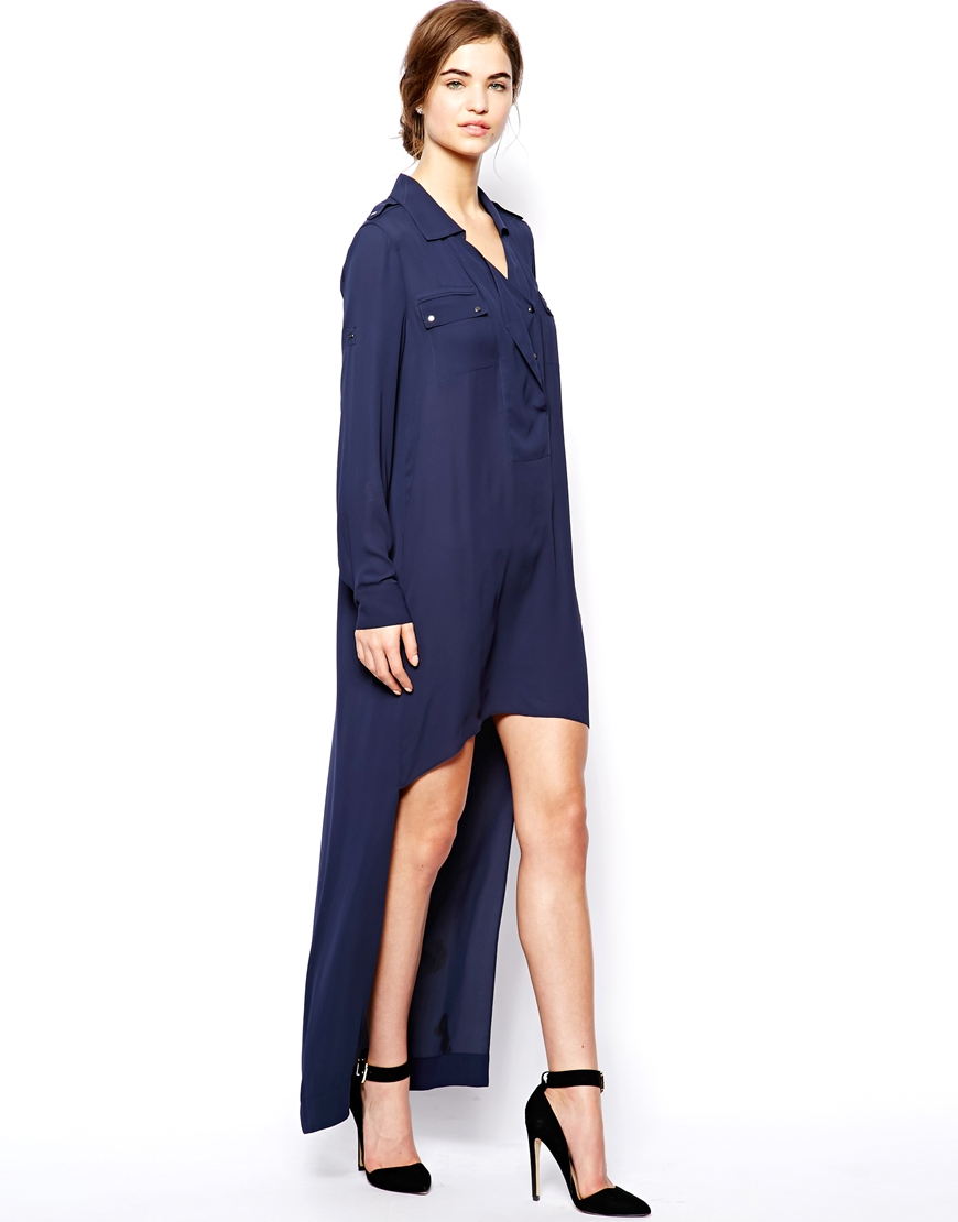 bcbg high low shirt dress