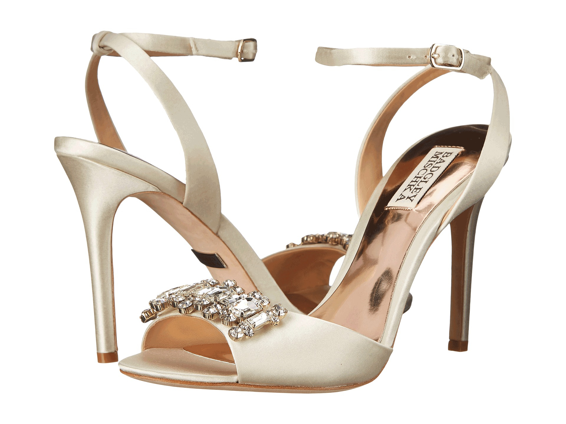 Womens Shoes Badgley Mischka Amanda Ivory Satin Womens Shoes Badgley Mischka Amanda Ivory Satin