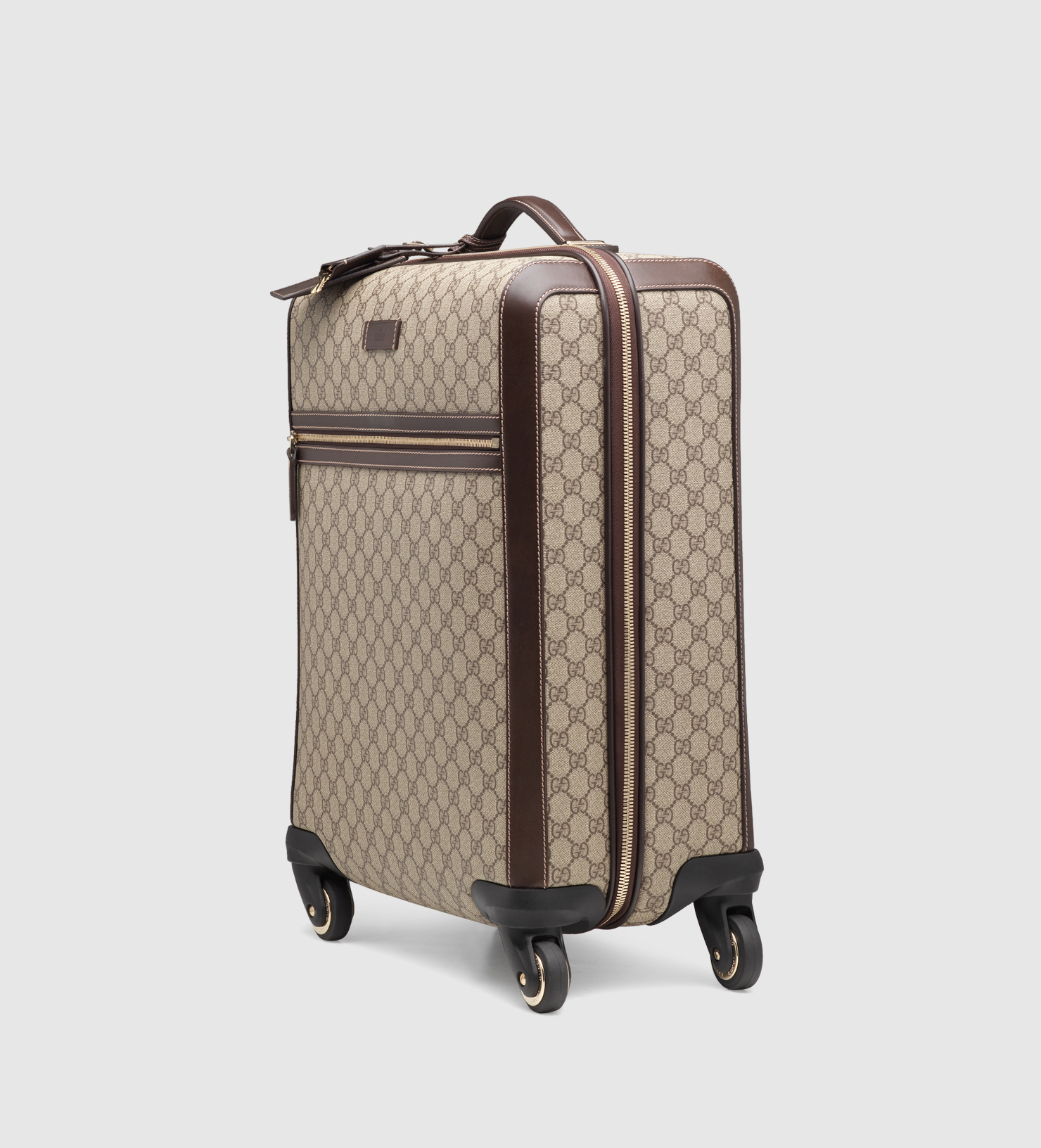 Gucci Gg Supreme Canvas Four Wheel Carry-on Suitcase in Gray - Lyst