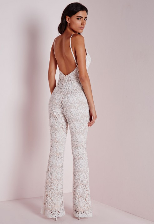 missguided white lace jumpsuit