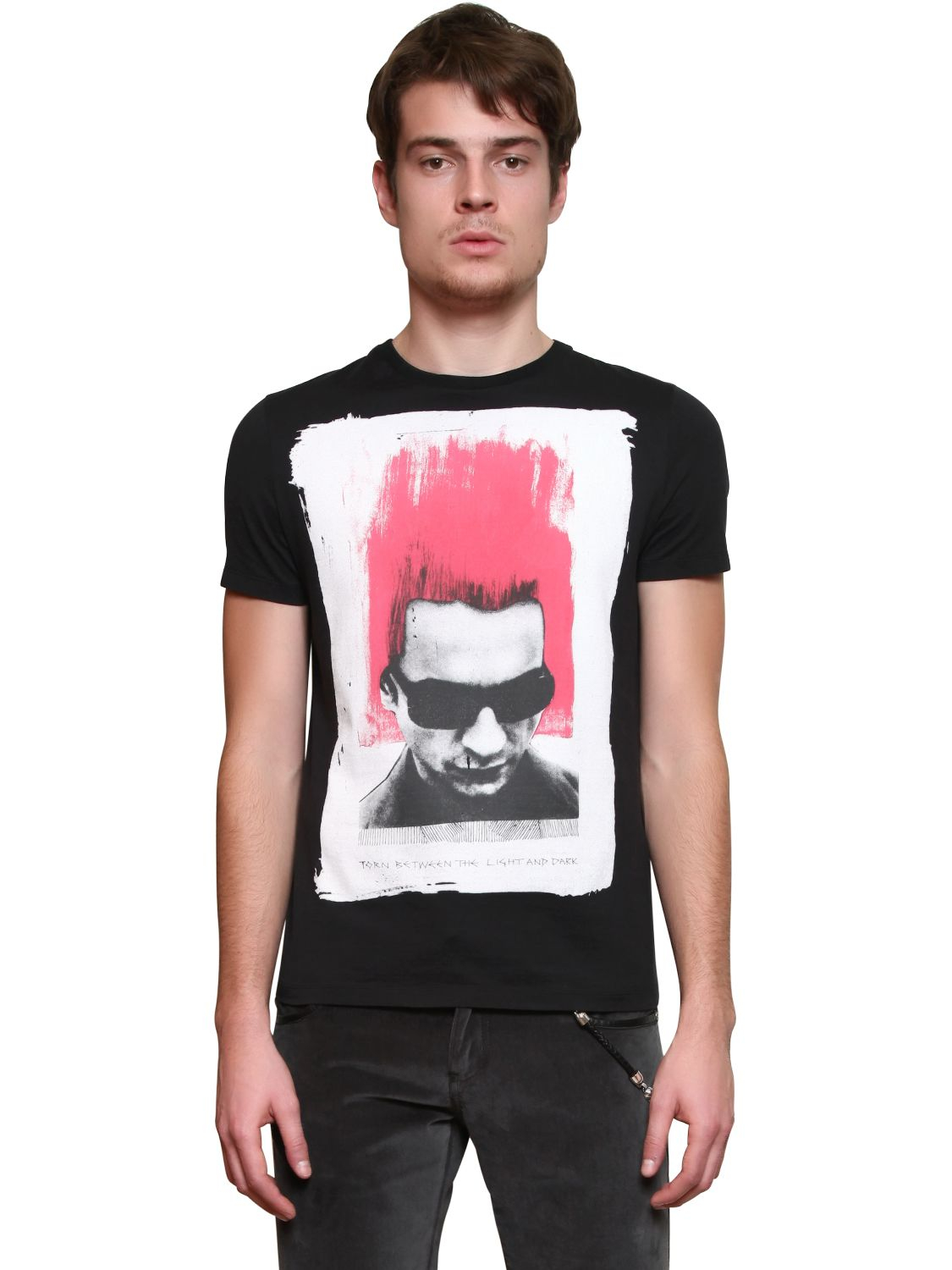 John Richmond Dave Gahan Printed Cotton Jersey Tshirt in