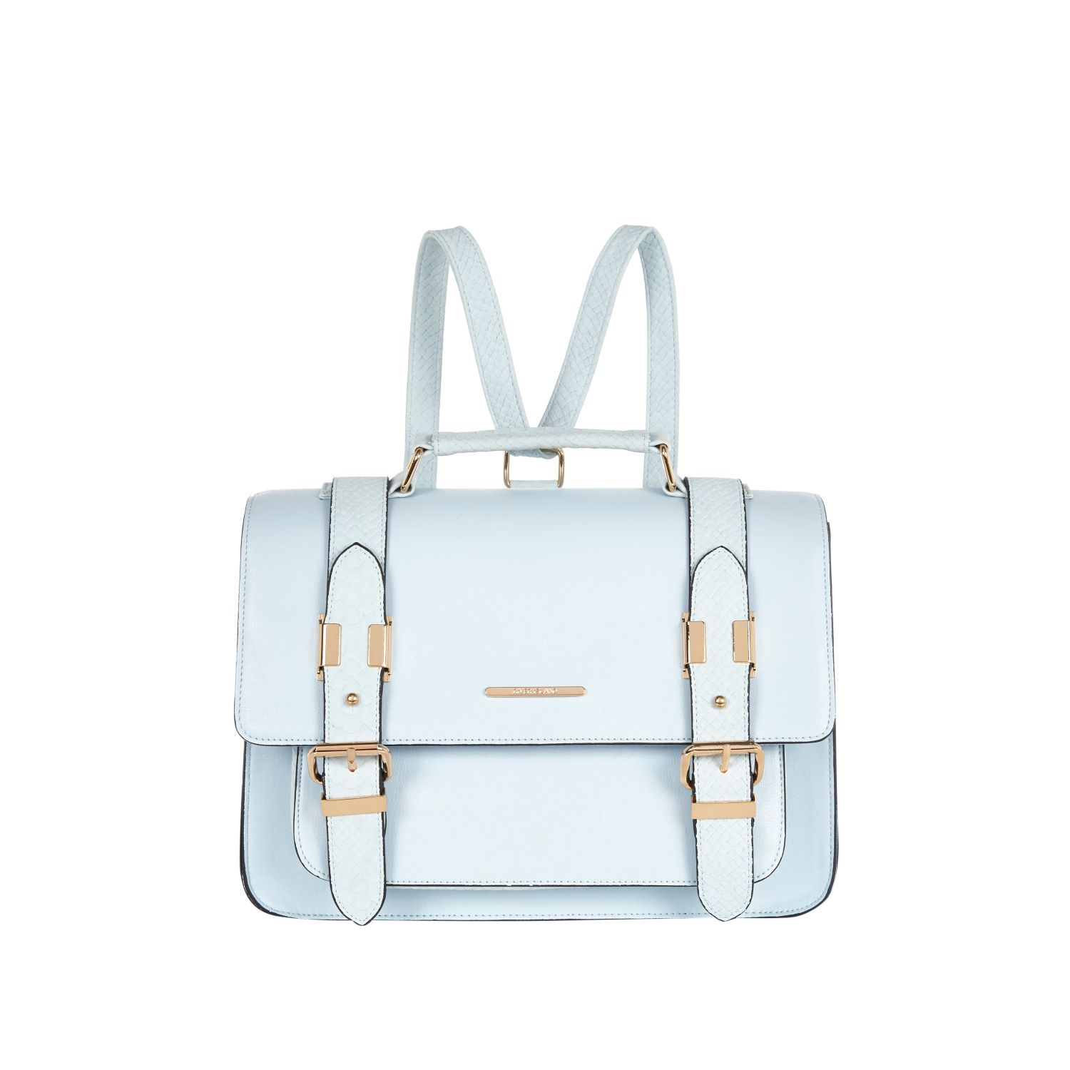 light blue satchel