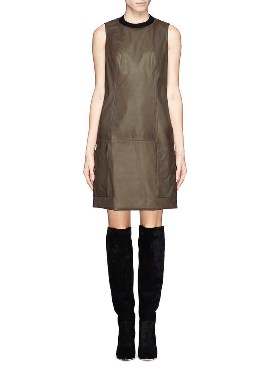 Jason Wu Leather Tunic Dress in Natural - Lyst