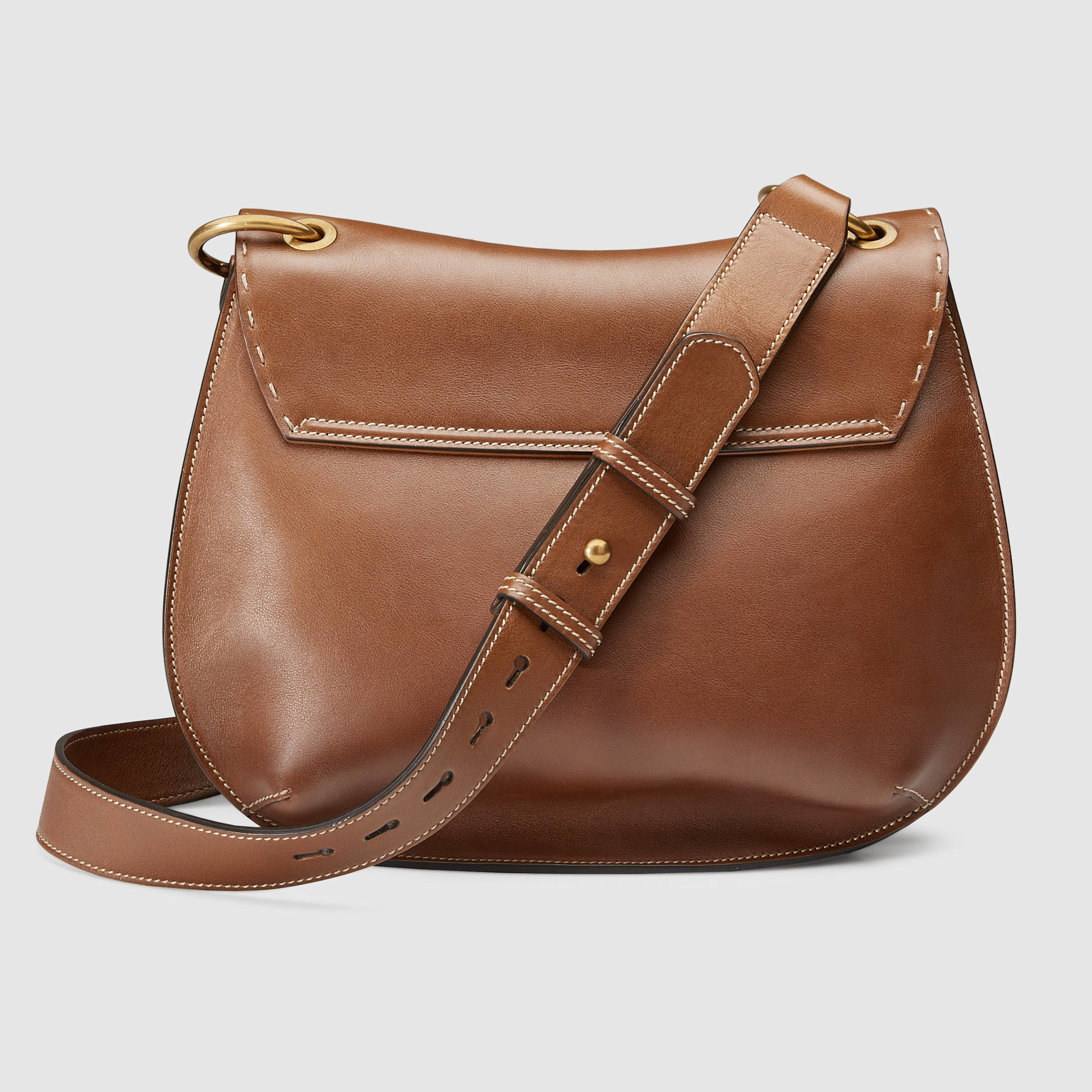 Lyst - Gucci GG Marmont Leather Shoulder Bag in Brown