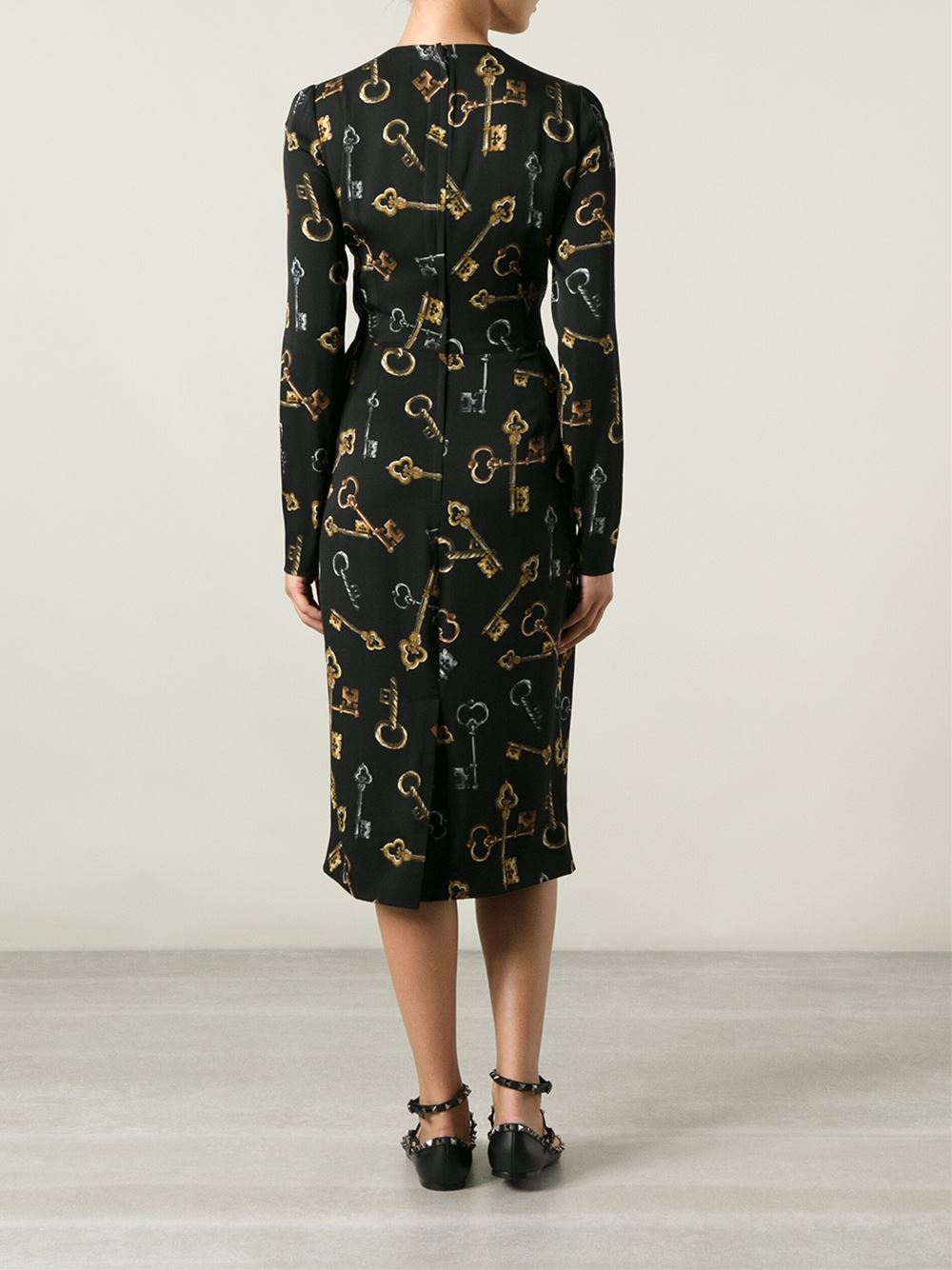 Dolce & Gabbana Key Print Dress in Black Lyst