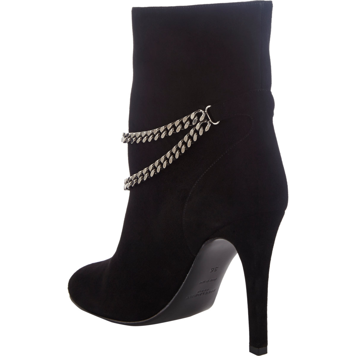 Saint Laurent Women's Chain-strap Debbie Ankle Boots in Black - Lyst