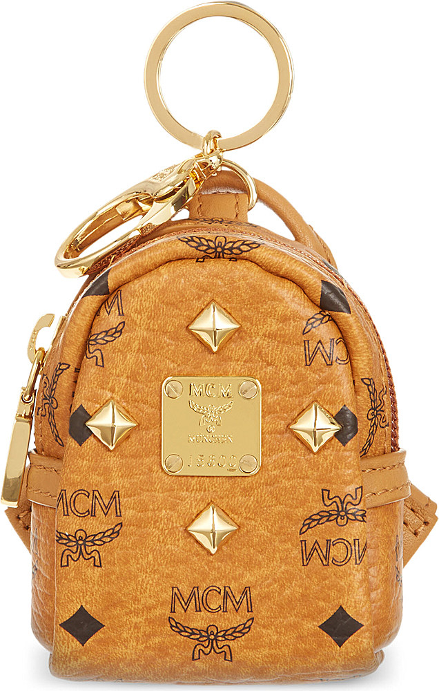 Mcm Backpack Charm For Men in Orange (brown/gold/peru) Lyst