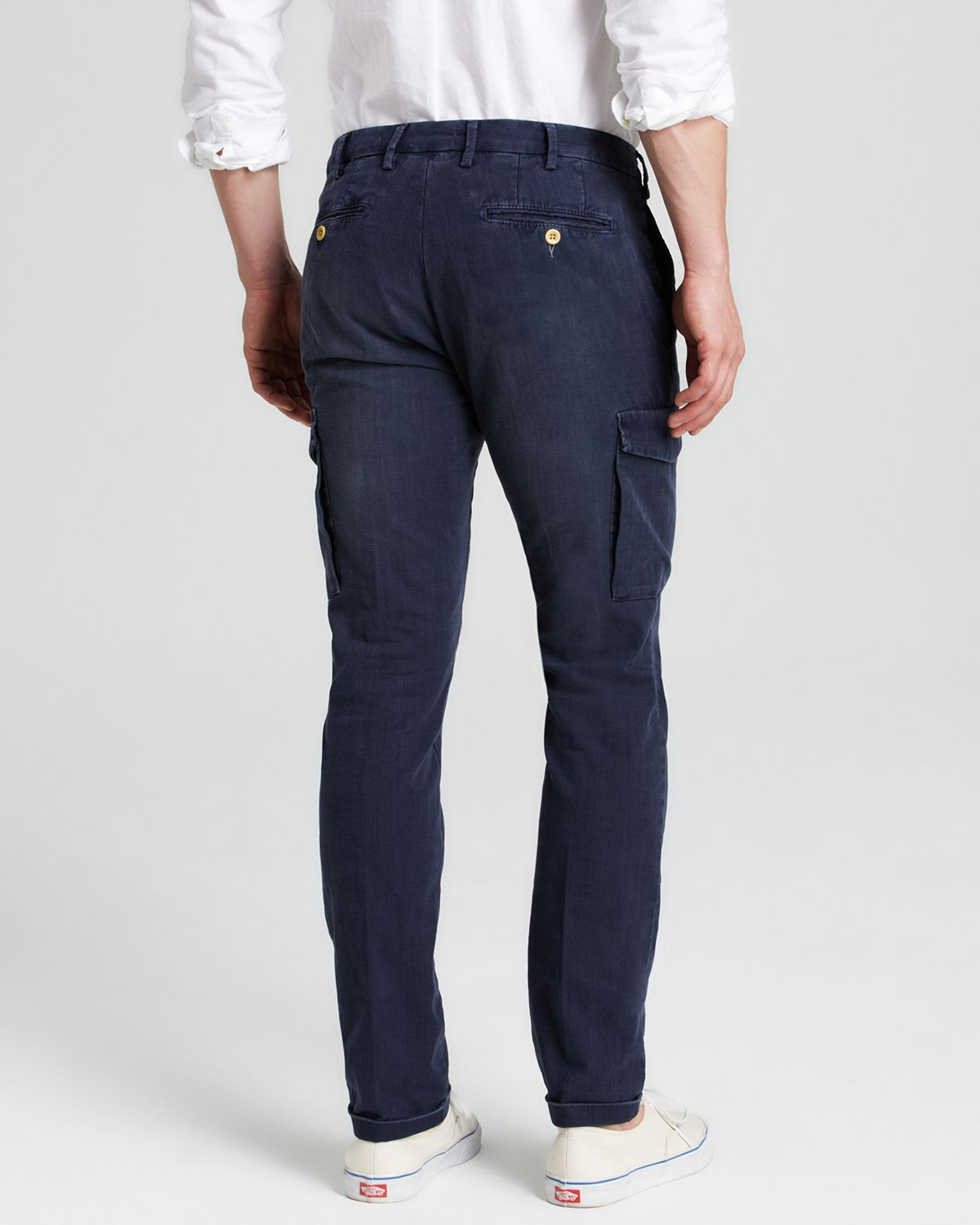 slim fit cargo pants navy blue