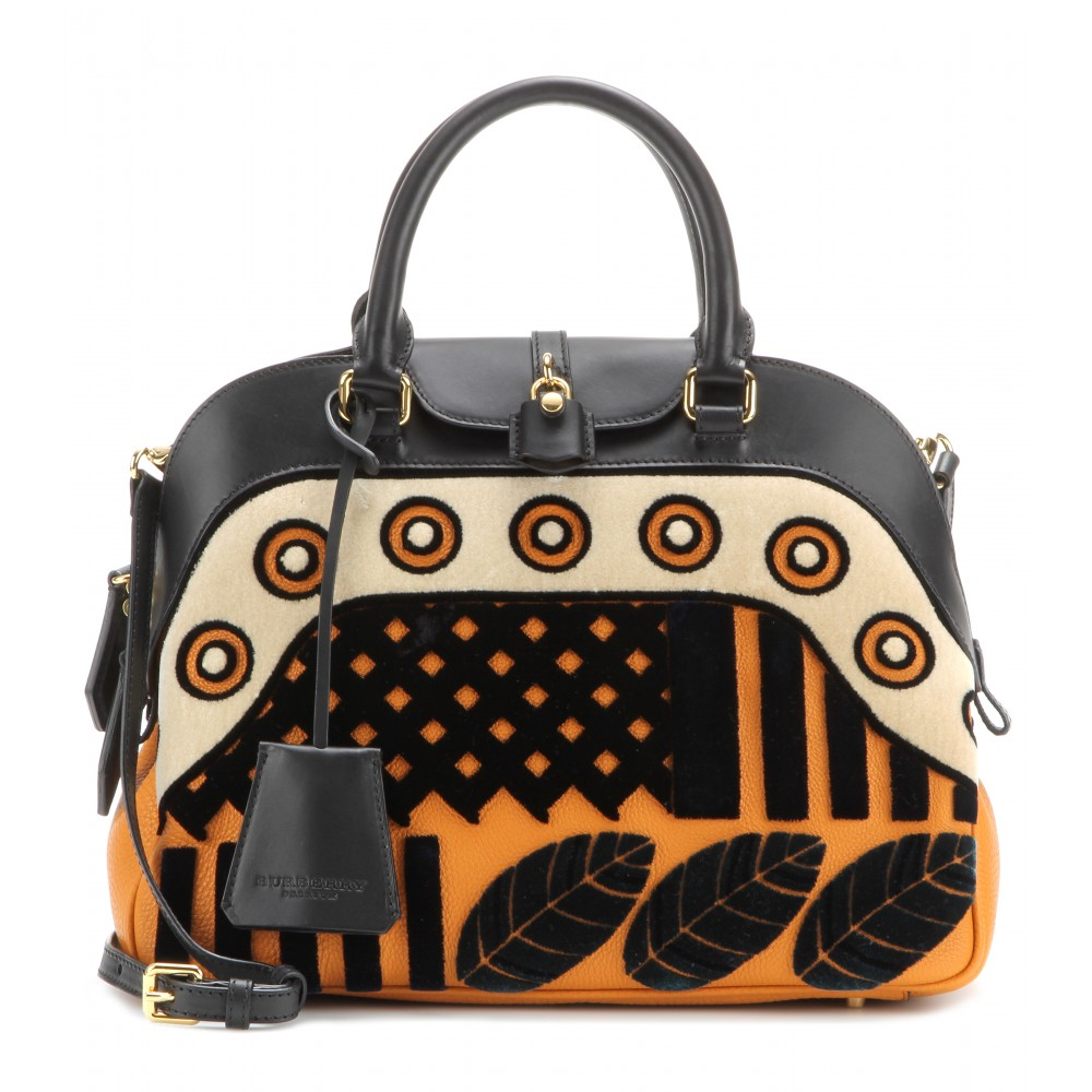 Burberry Prorsum Milverton Medium Velvet and Leather Bowling Bag in Orange  | Lyst