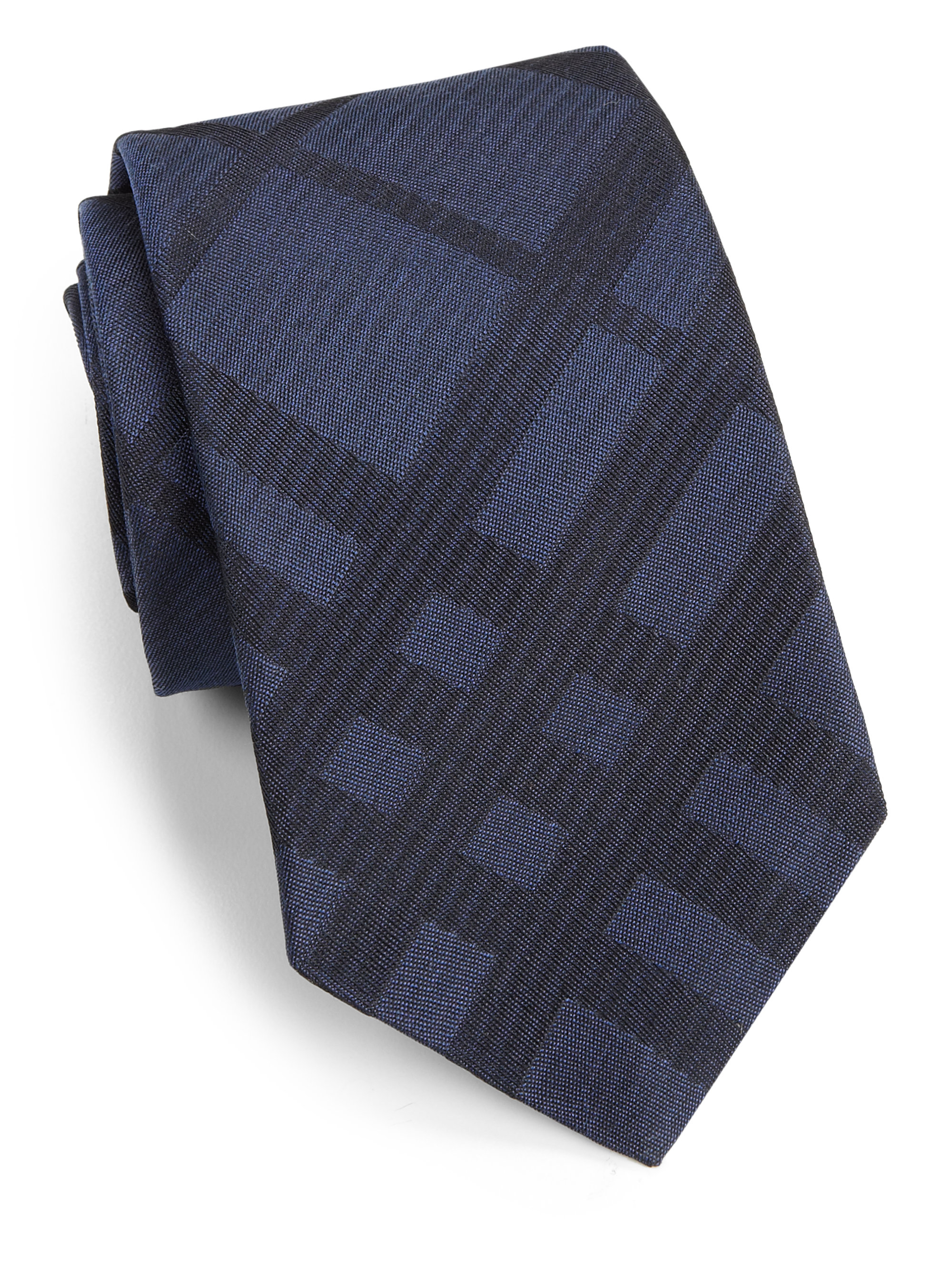Burberry Earl Tonal Check Silk Tie in Blue for Men Lyst