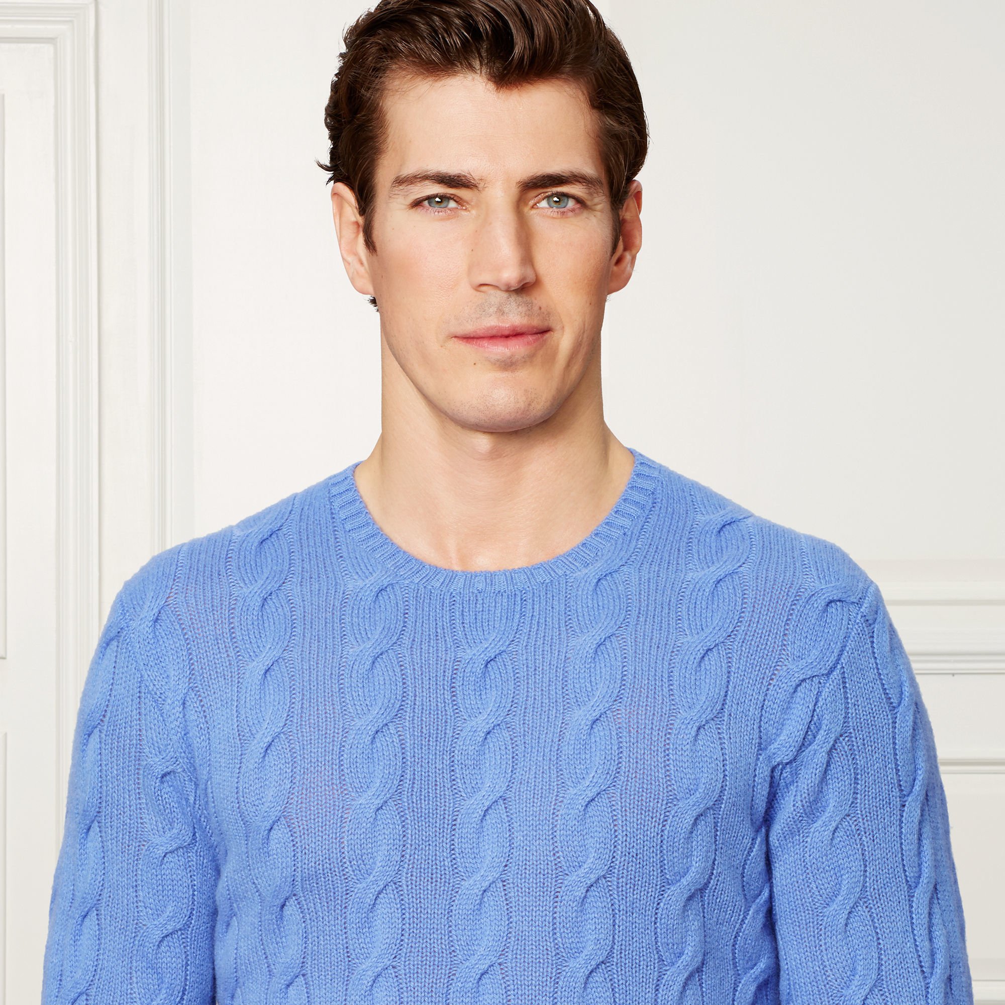Ralph lauren purple label Cable-knit Cashmere Sweater in Blue for ...