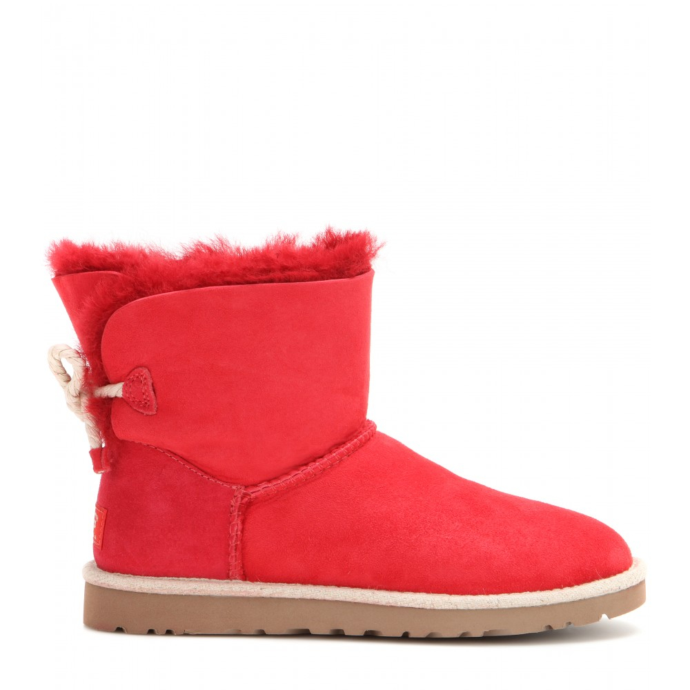 UGG Selene Leather Boots in Red - Lyst