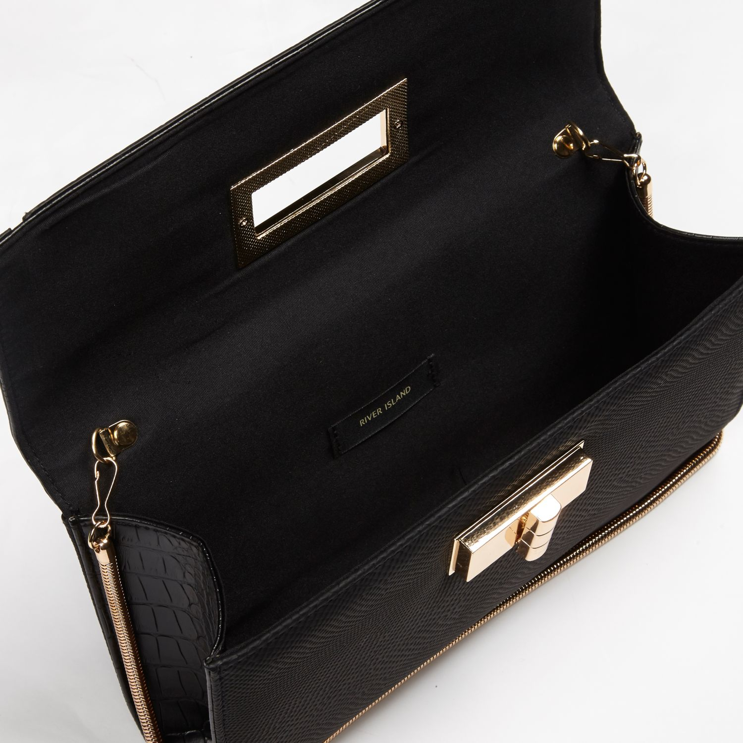 river island black clutch bag