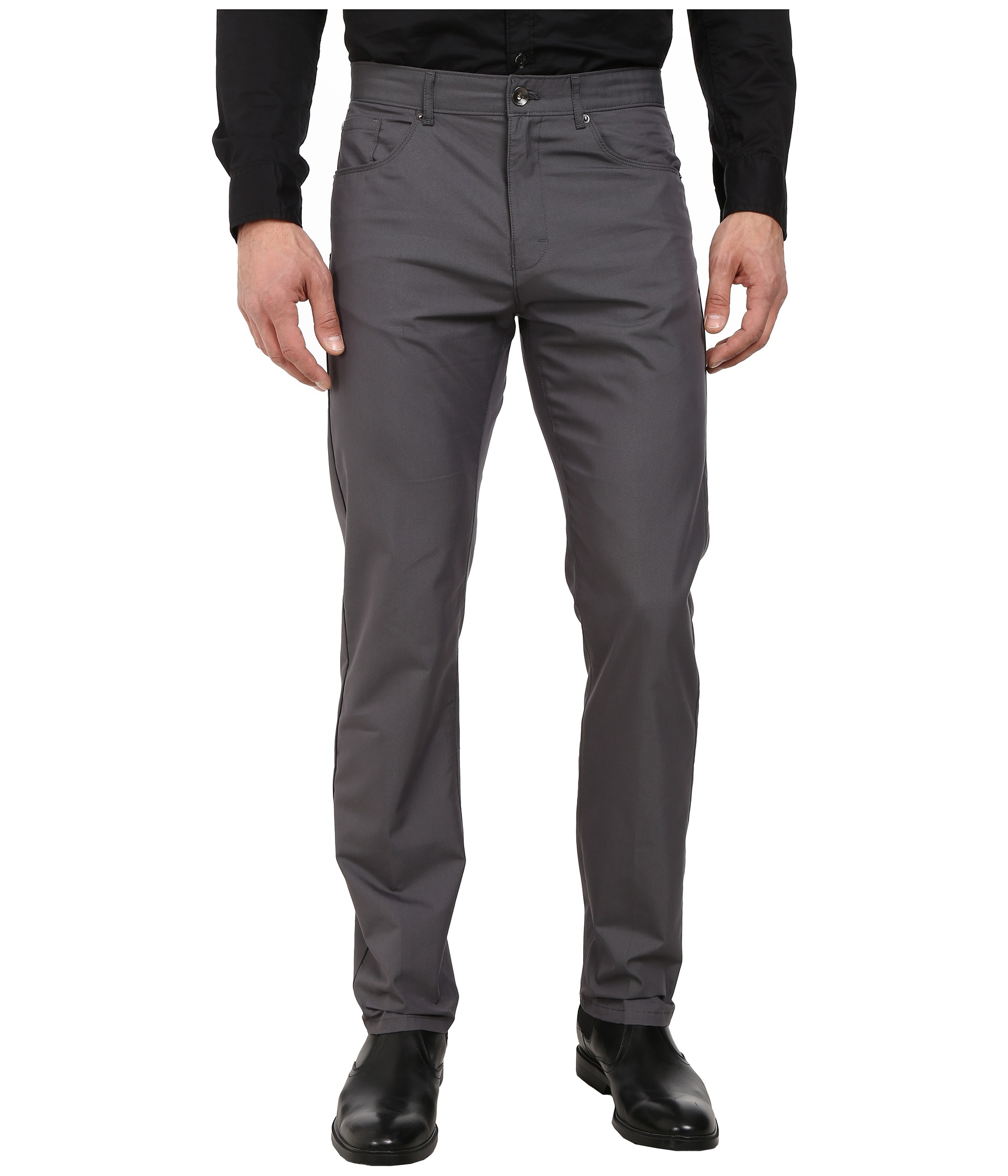 Calvin Klein Five-Pocket Twill Pants in Gray for Men - Lyst