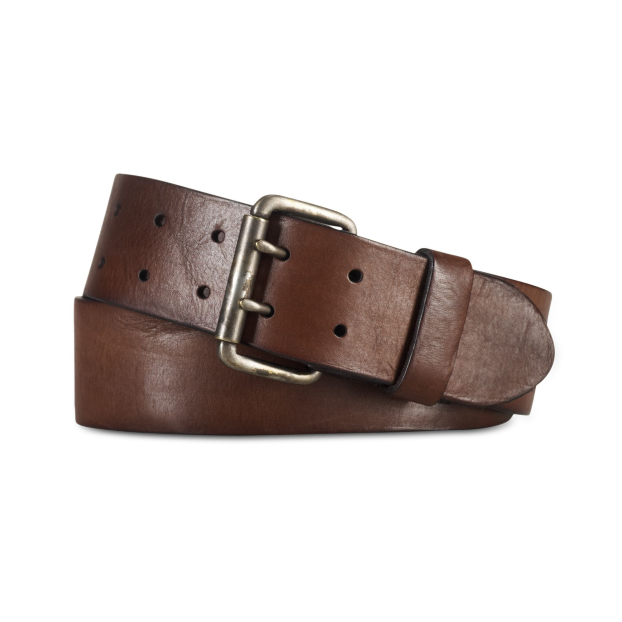 Denim & Supply Ralph Lauren Wide Doubleprong Leather Belt in Brown | Lyst