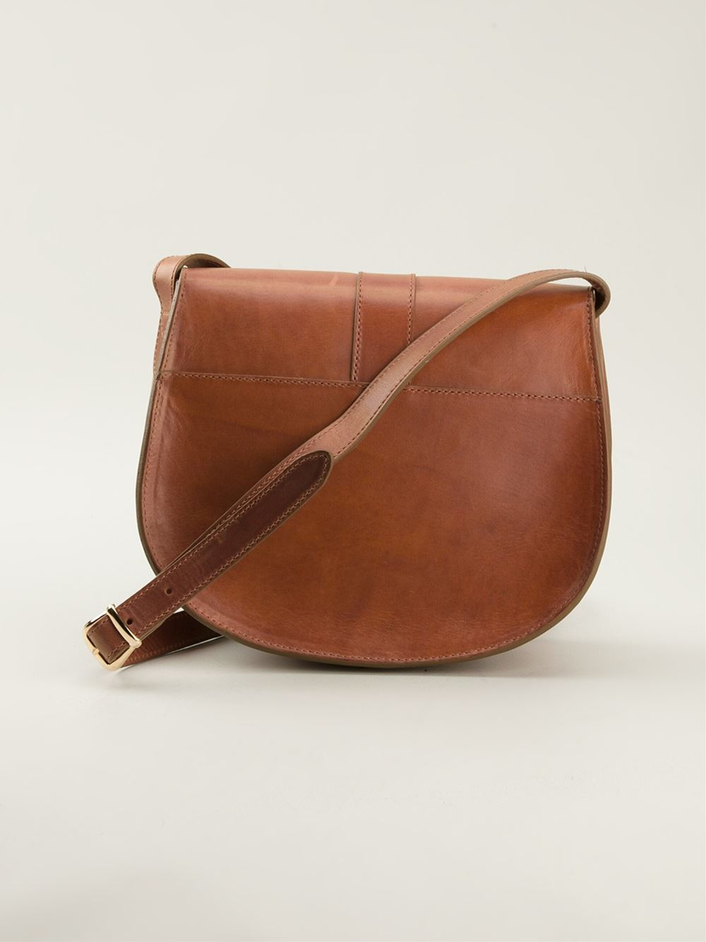 A.P.C. Classic Leather CrossBody Bag in Brown Lyst