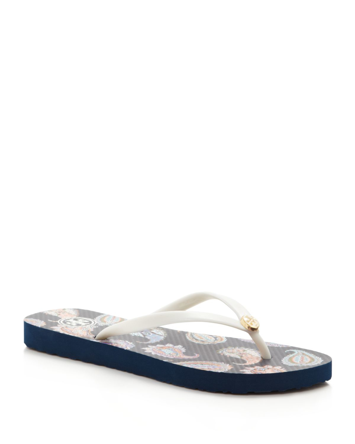 Tory Burch Flip Flops - Thin Paisley in White | Lyst