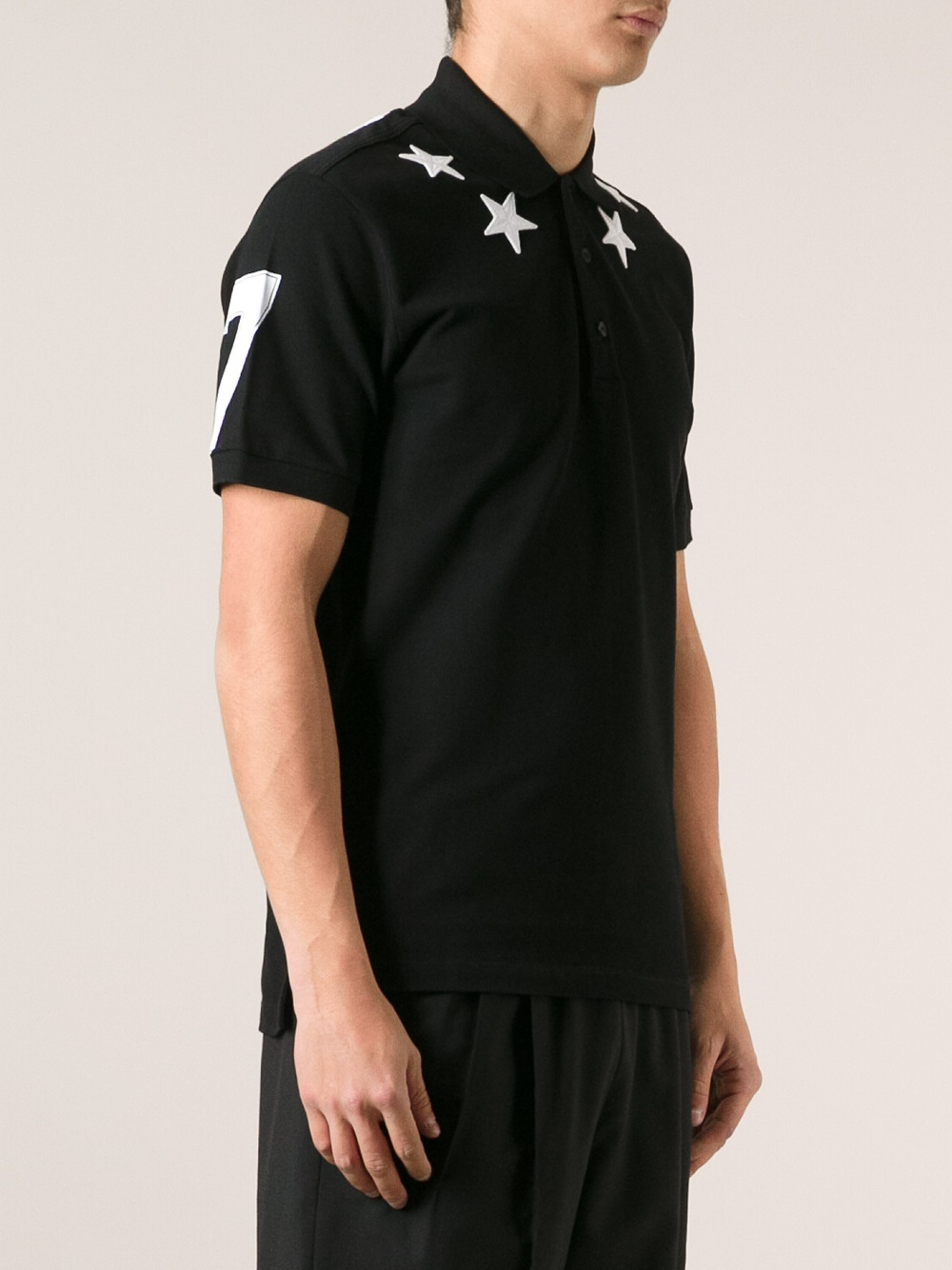 givenchy star polo black