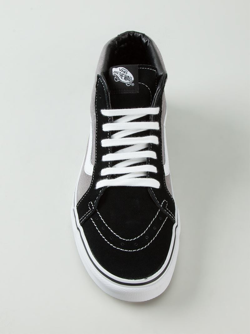 Vans Sk8 Mid High Sneakers in Gray for Men | Lyst