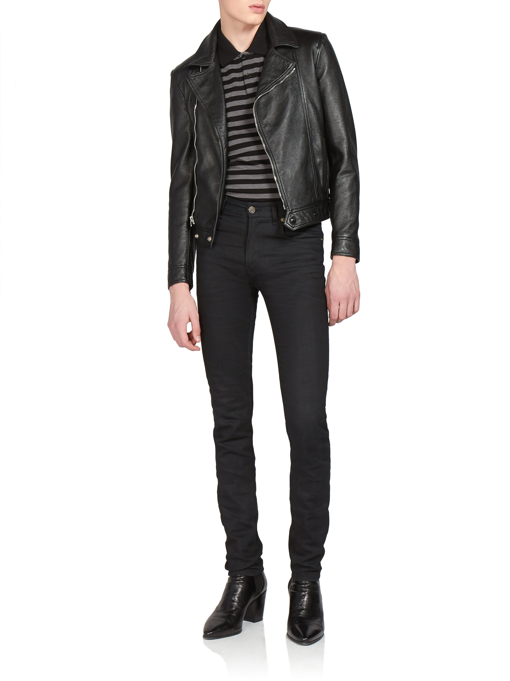 cropped leather blazer