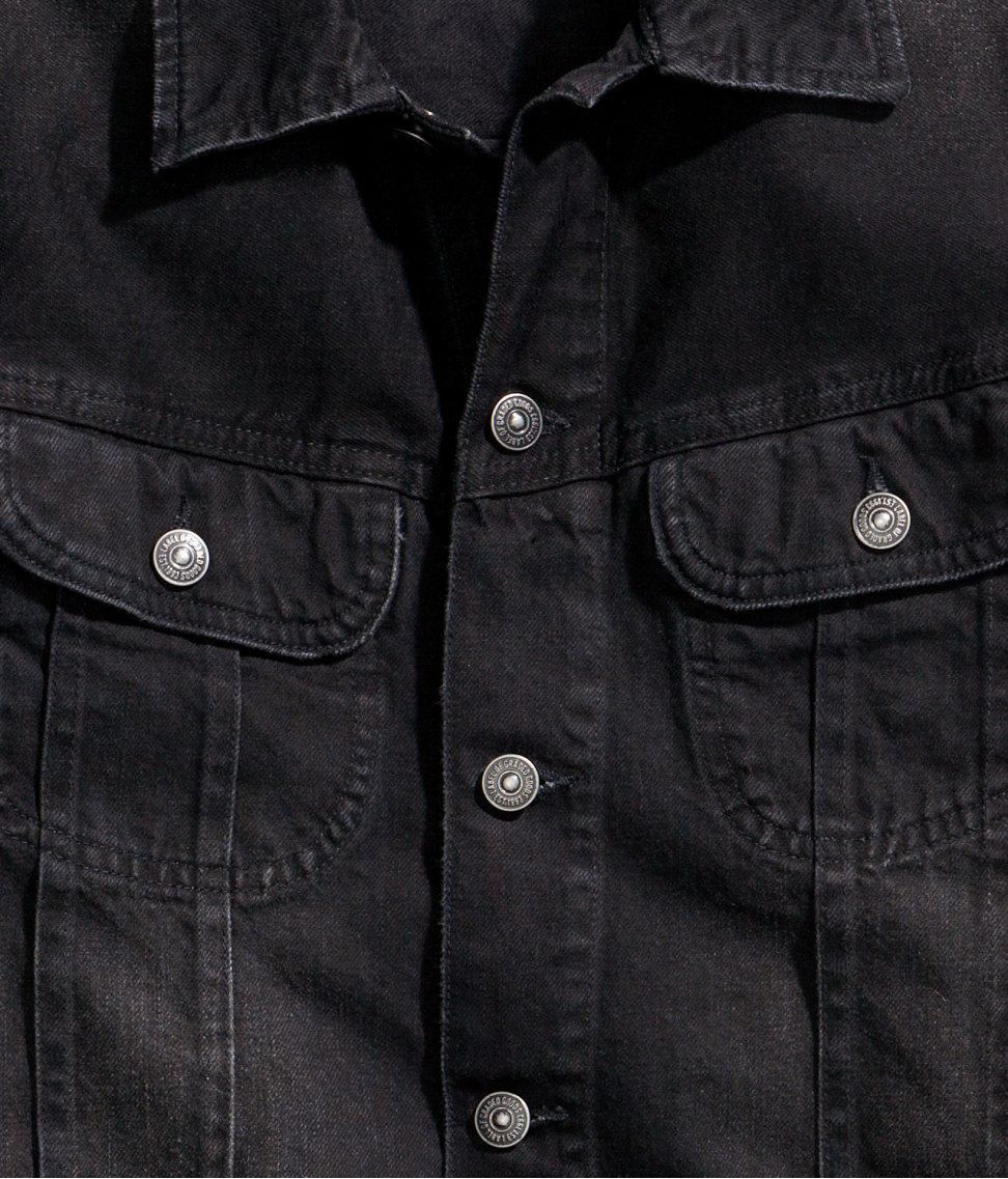 h and m black denim jacket