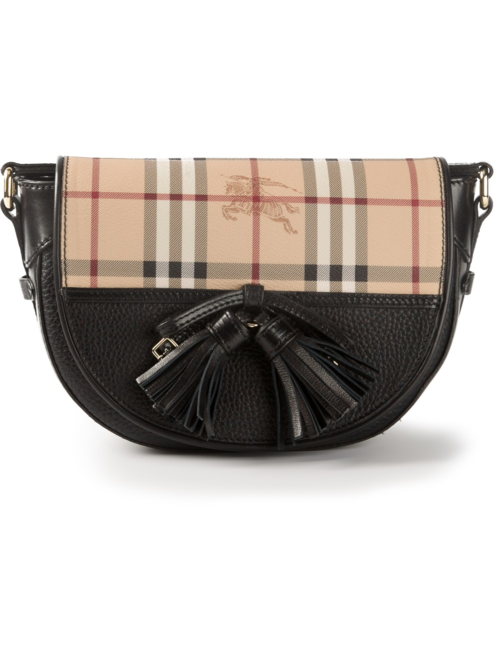 Burberry london Check Saddle Bag in Black Lyst