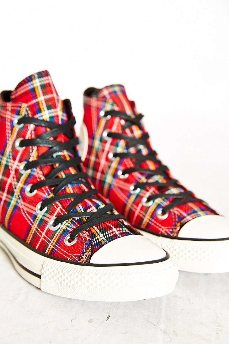 Converse Conserve Chuck Taylor All Star Tartan High-Top Women'S Sneakers in  Red - Lyst