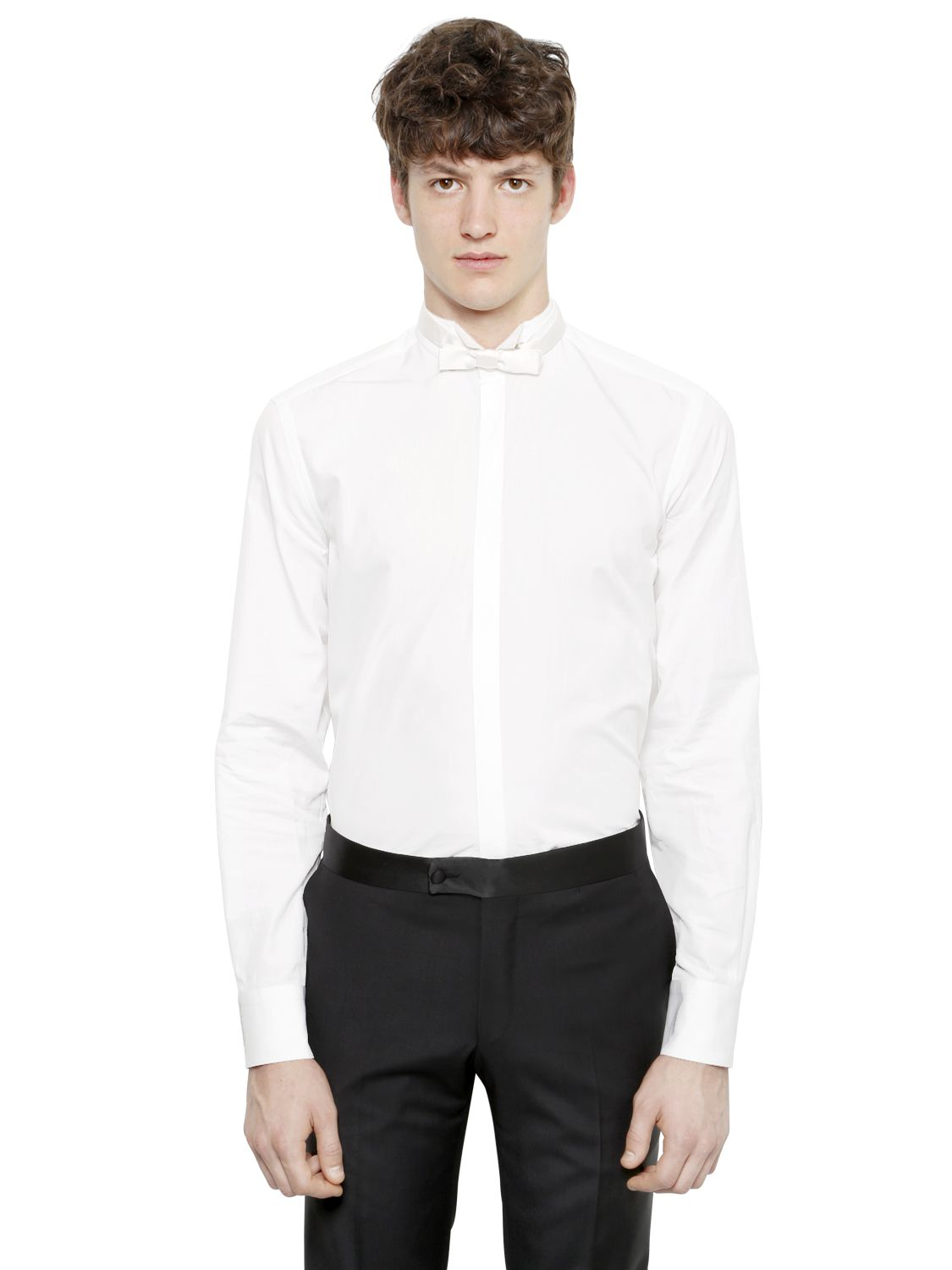 Lanvin Cotton Poplin Tuxedo Shirt in White for Men