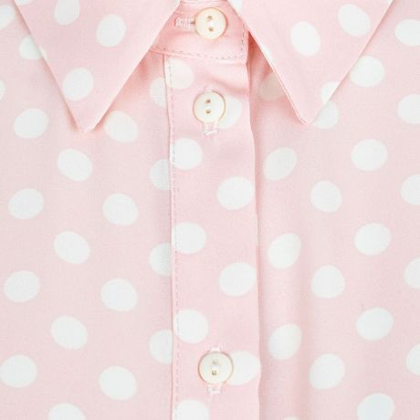 River Island Light Pink Polka Dot Shirt in Pink | Lyst