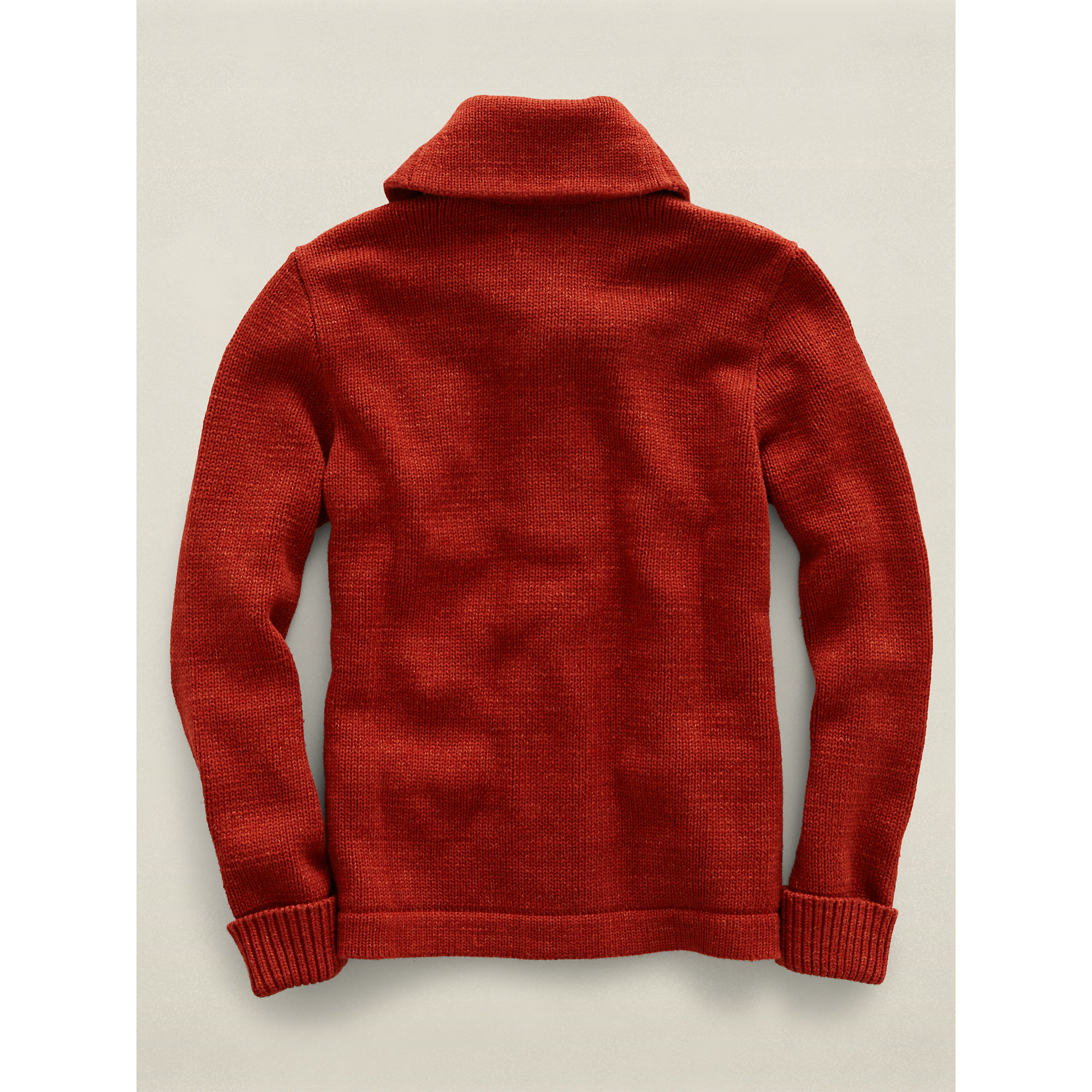 mens red shawl collar cardigan sweater