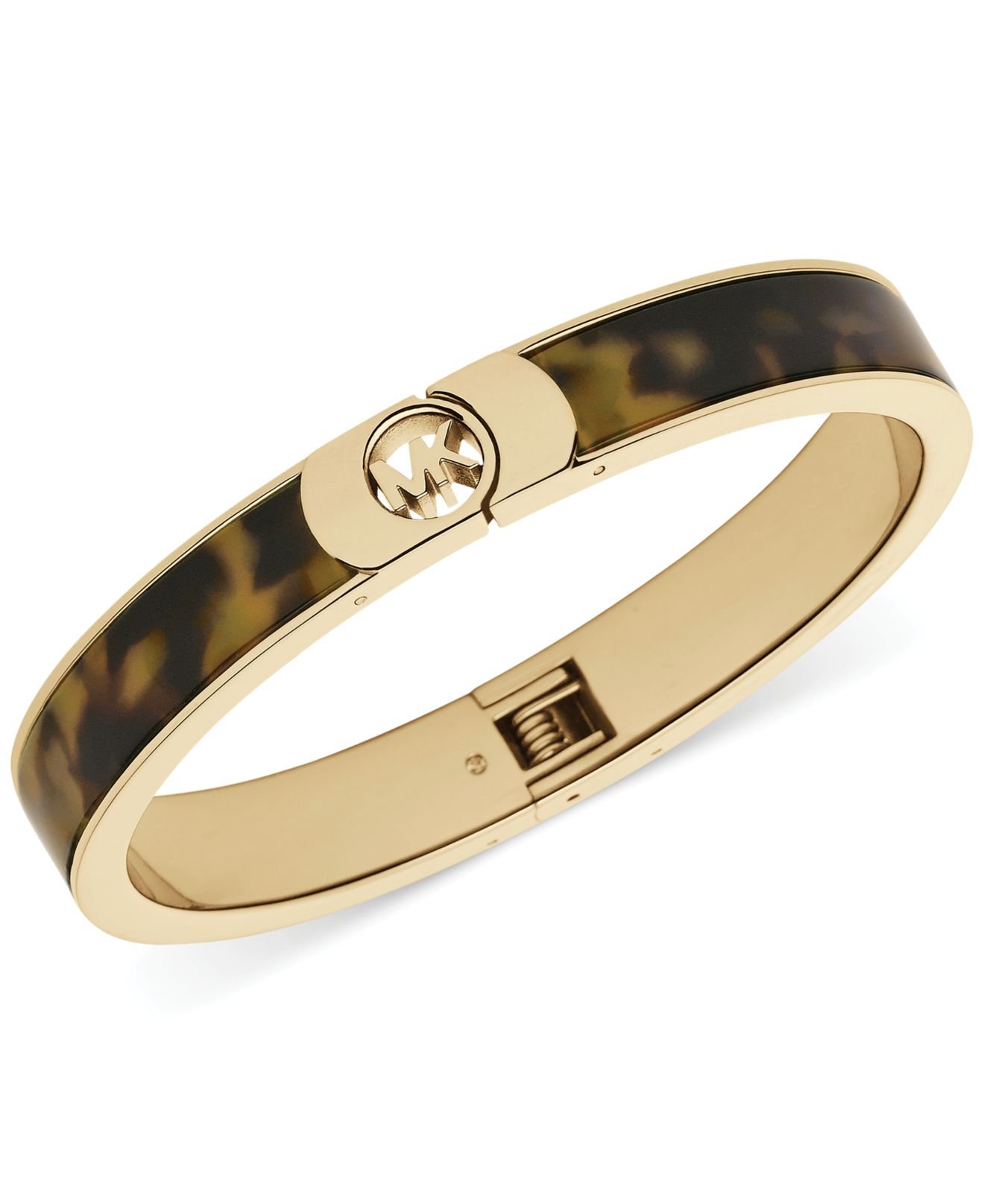 Lyst - Michael Kors Gold-Tone Tortoise Logo Bangle Bracelet in Metallic